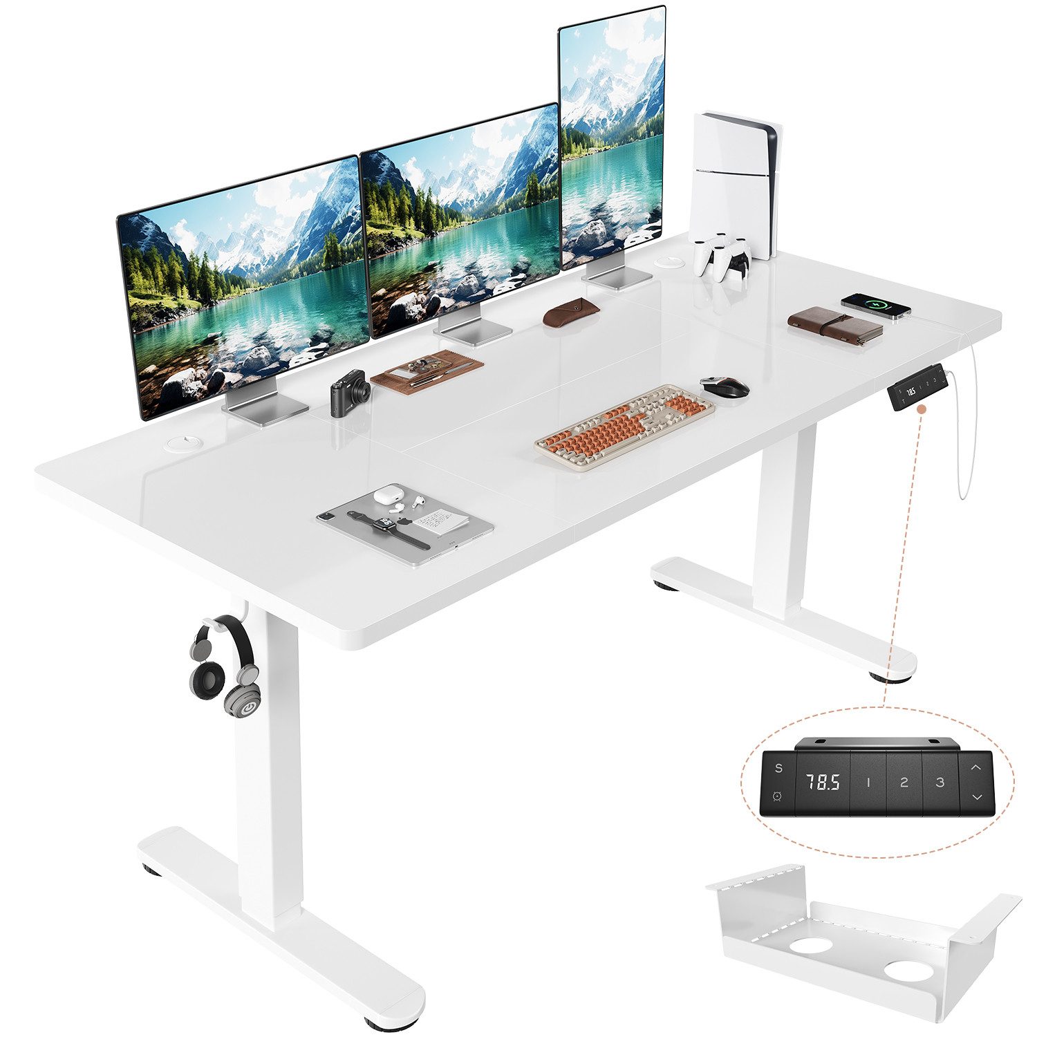 HOMALL Schreibtisch Höhenverstellbarer Schreibtisch mit 3 Höhen-Speicherfun günstig online kaufen