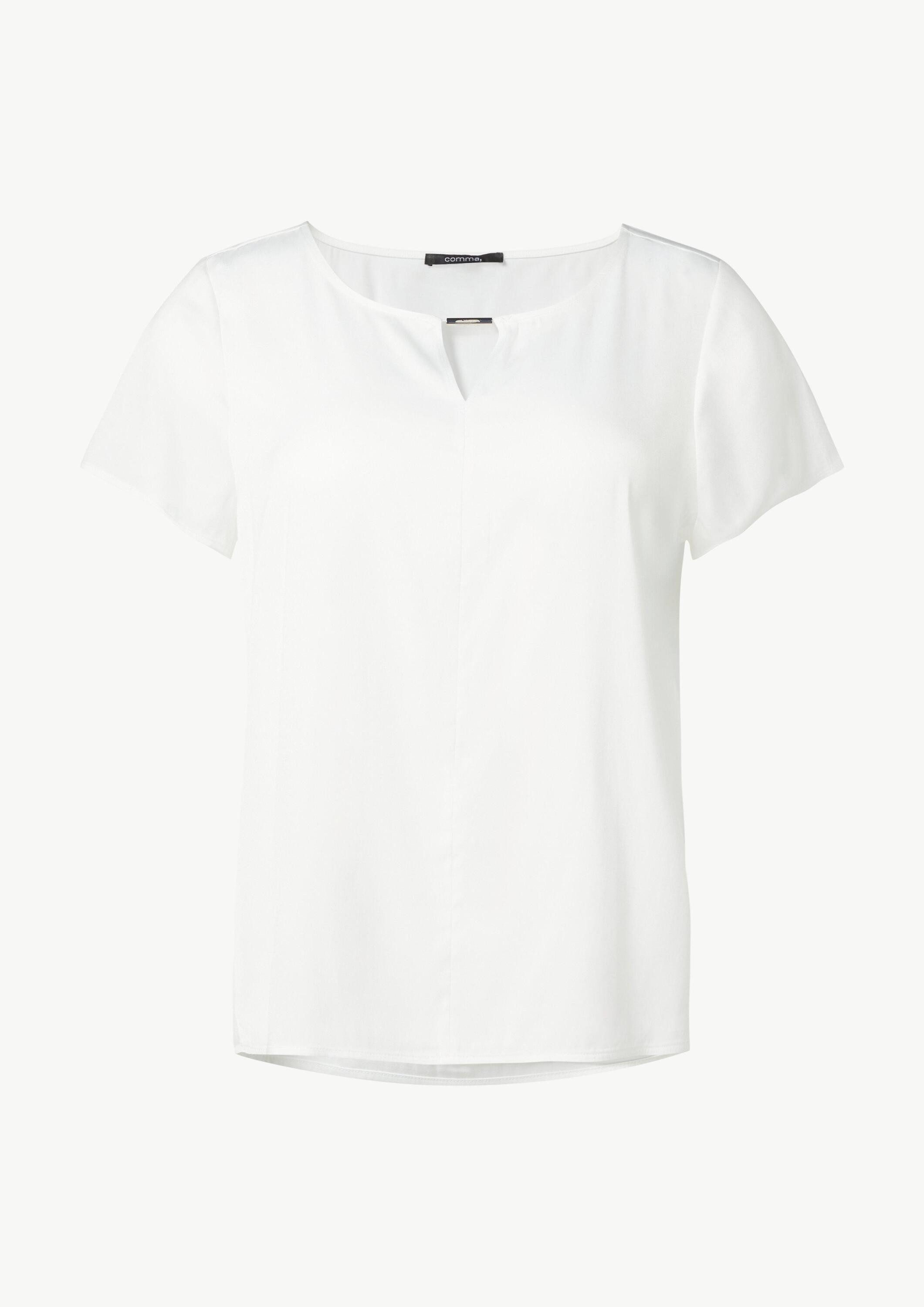 comma Kurzarmbluse Bluse Bluse aus Satin