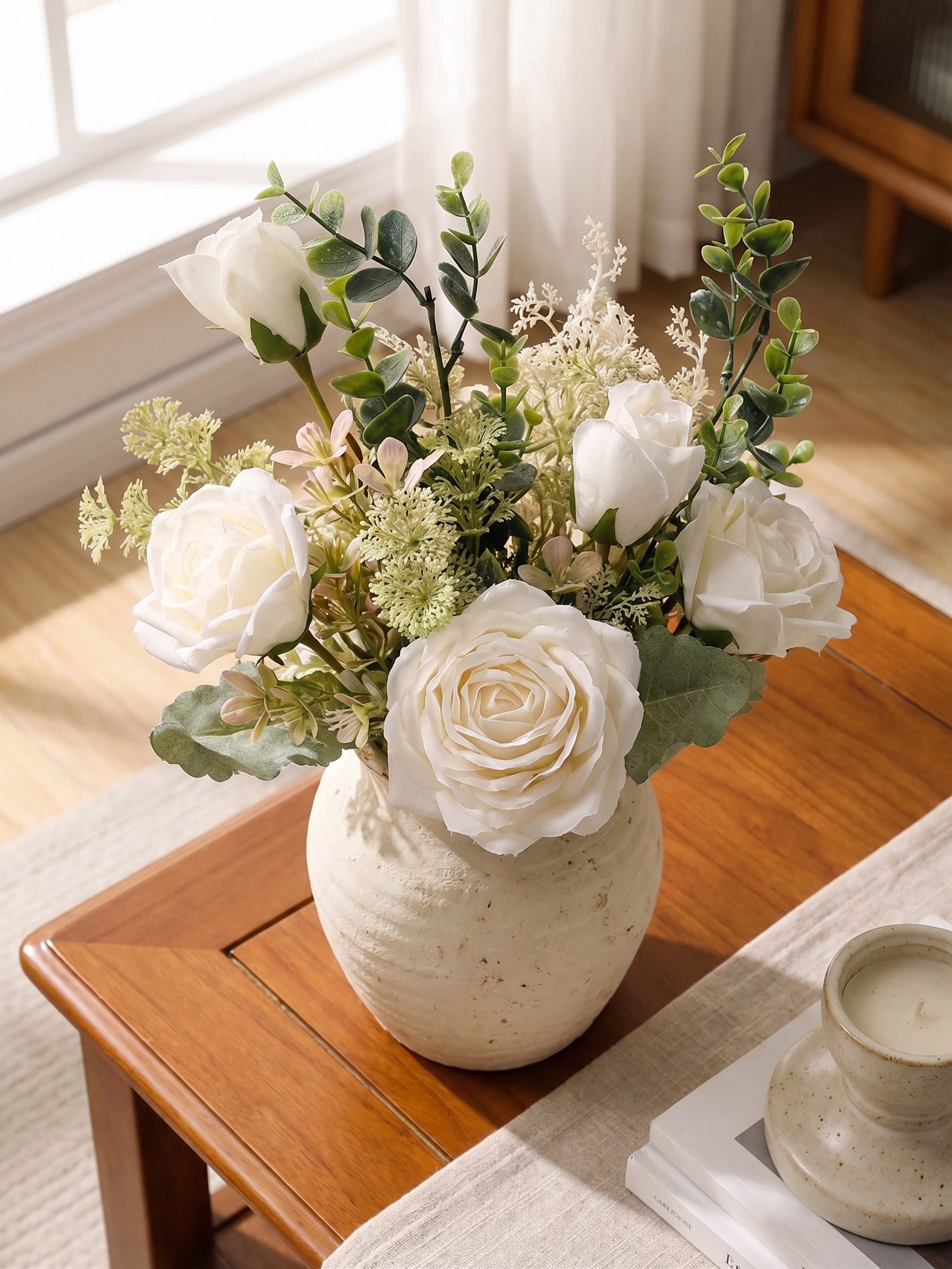Kunstblumenstrauß Kunstblumen Deko Set künstlicher Blumenstrauß, Fanci Home, – modern realistisch pflegefrei Wohnzimmer