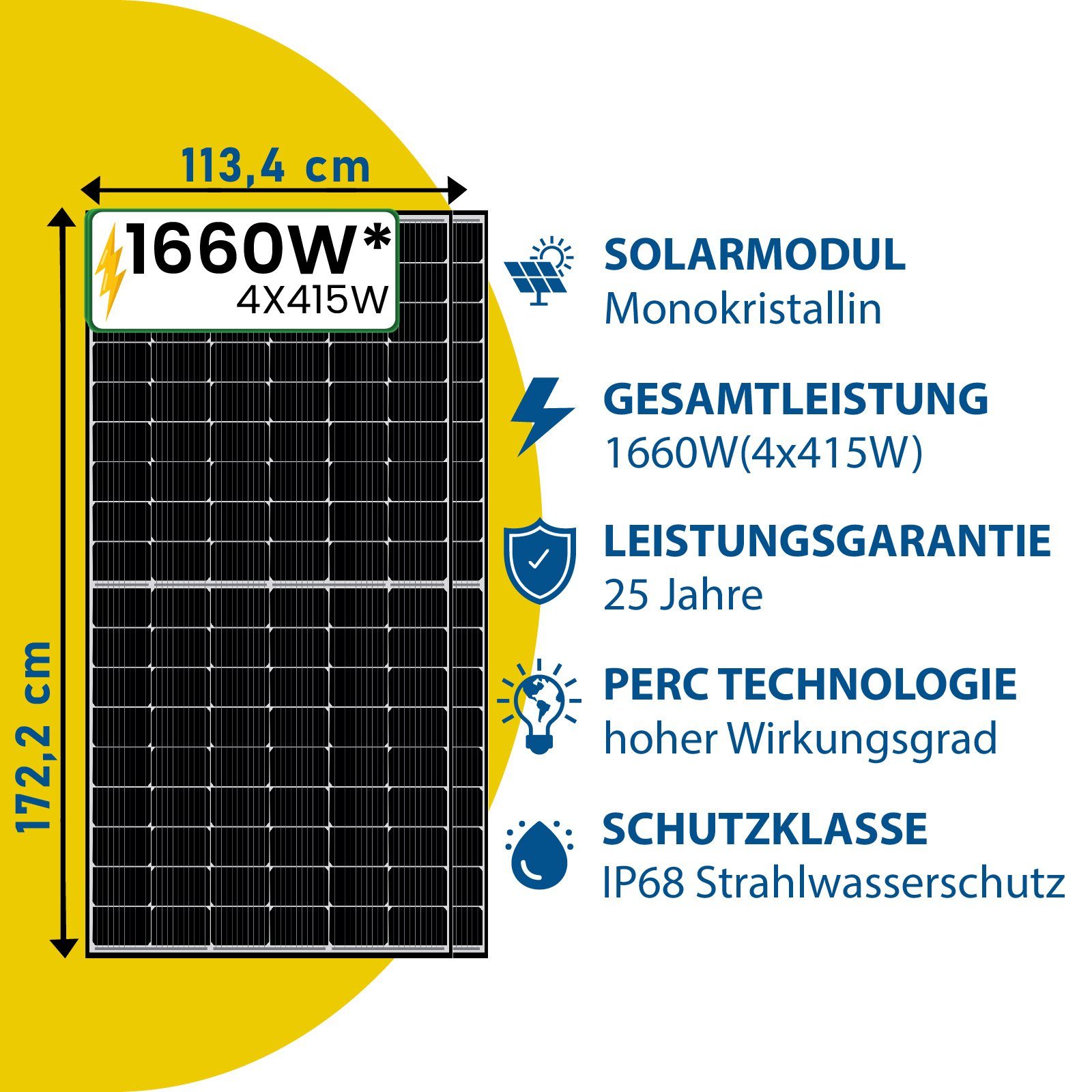 Balkonkraftwerk, HMS-1600-4T PV-Montage 1660W Hoymiles Stegpearl Solaranlage Photovoltaik Wechselrichter, DTU-WLite-S Rund, Balkongeländer