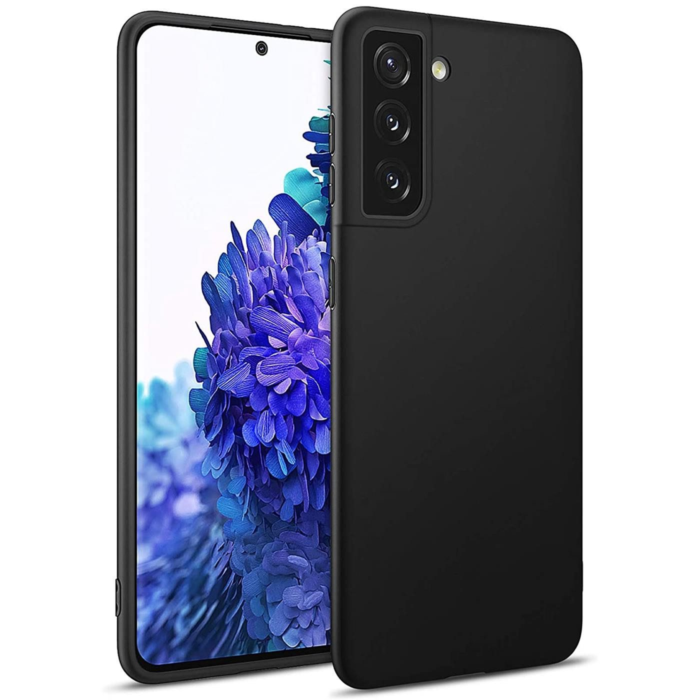 CoolGadget Handyhülle Handy Schutzhülle für Samsung Galaxy S22 Plus matt schwarz 6,6 Zoll, Silikon TPU Hülle Schutz Tasche Cover schlicht Slim Case