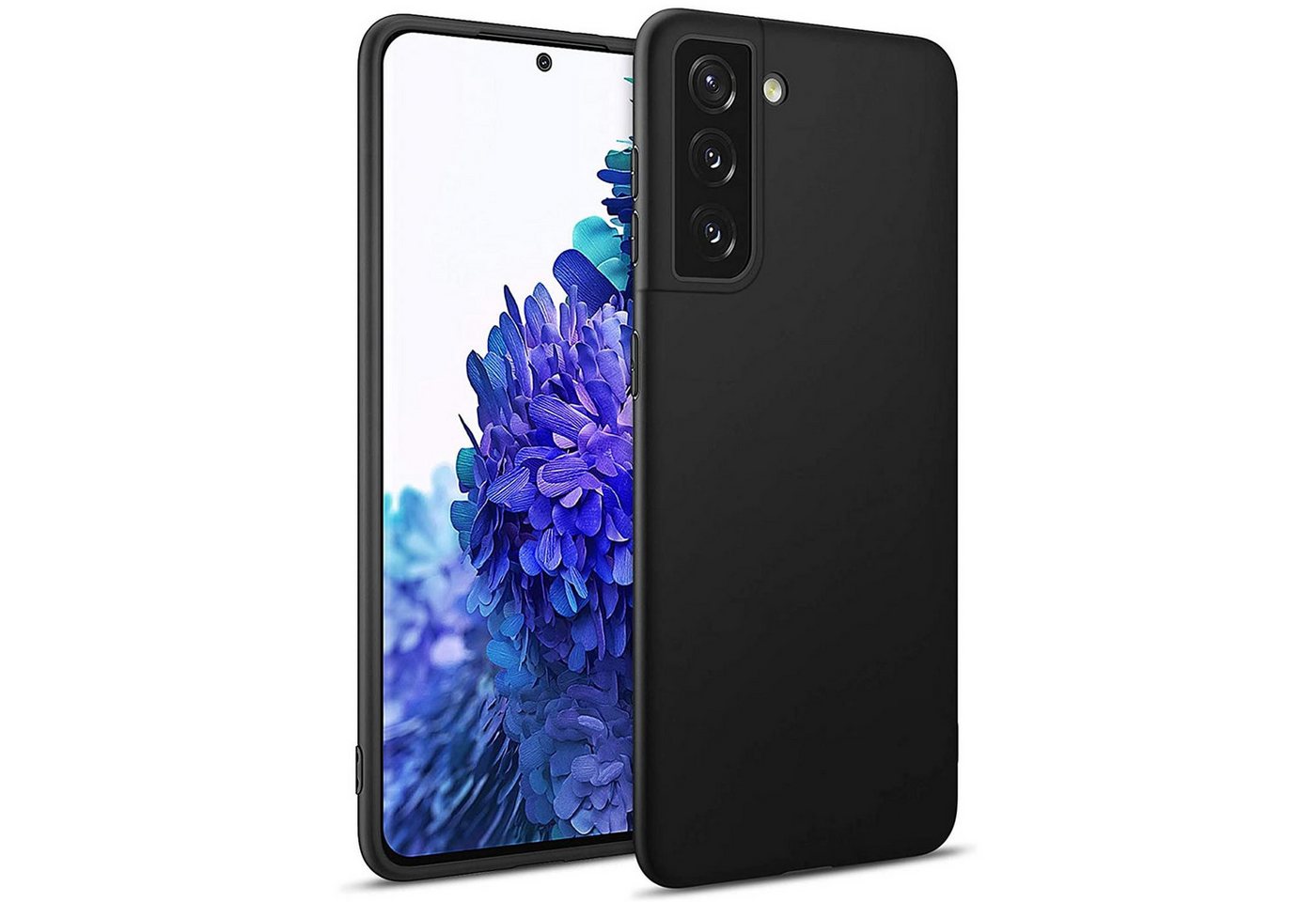 CoolGadget Handyhülle Handy Schutzhülle für Samsung Galaxy S21 Plus matt schwarz 6,7 Zoll, Silikon TPU Hülle Schutz Tasche Cover schlicht Slim Case