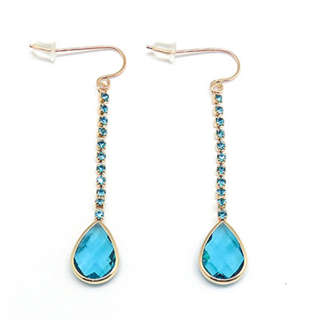 Haiaveng Paar Diamant Teardrop Damen, Zirkonia Lange Ohrringe Ohrringe, Ohrhänger für Ohrringe Quasten-Ohrringe blaue