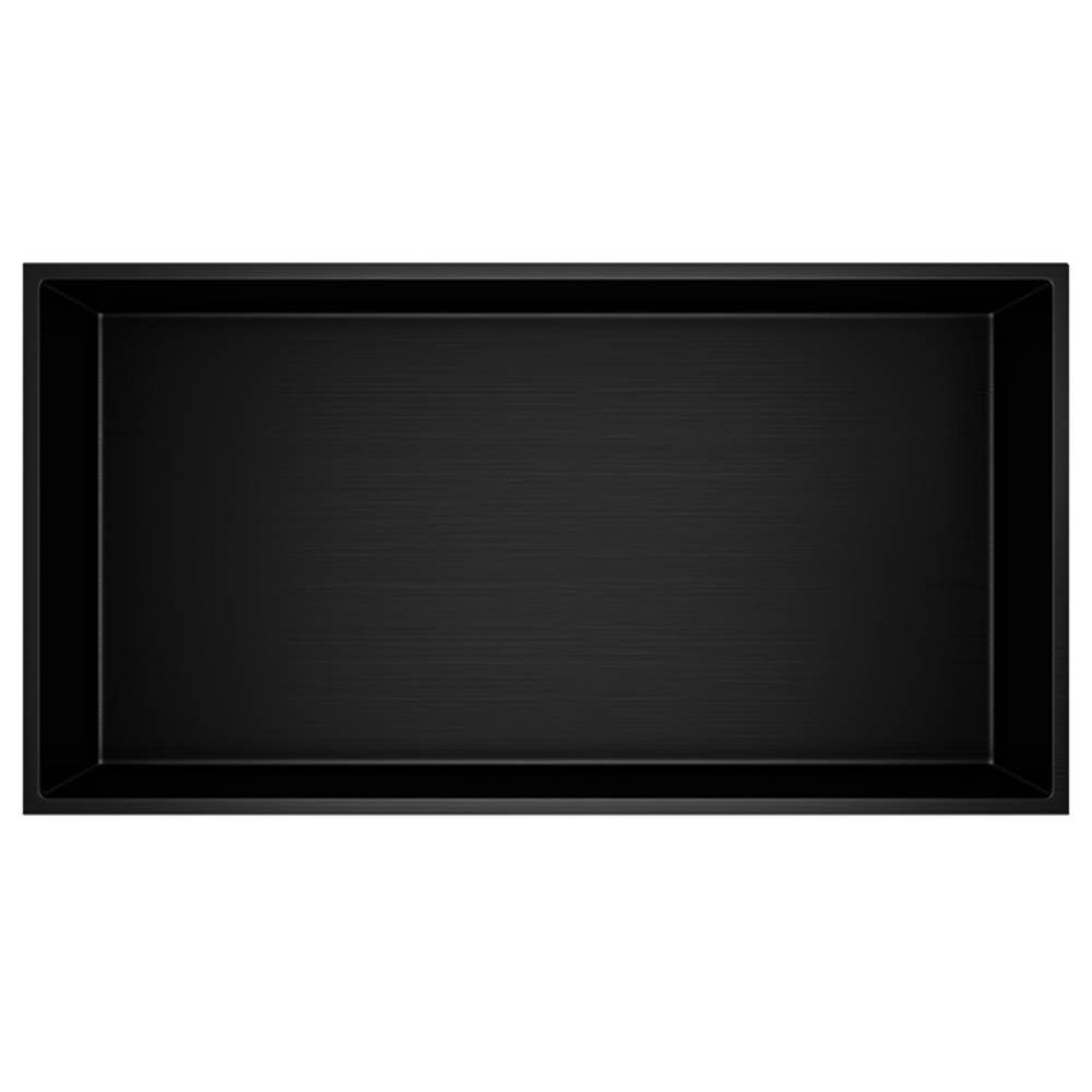 300x600x100mm Wandnische Regalaufsatz schwarz matt rostfrei (1-St), HEC60MB, Aloni Aloni Edelstahl