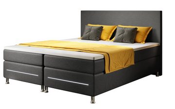 Baidani Boxspringbett Baidani Boxspringbett Mensonge mit LED und Topper, mit Topper und LED