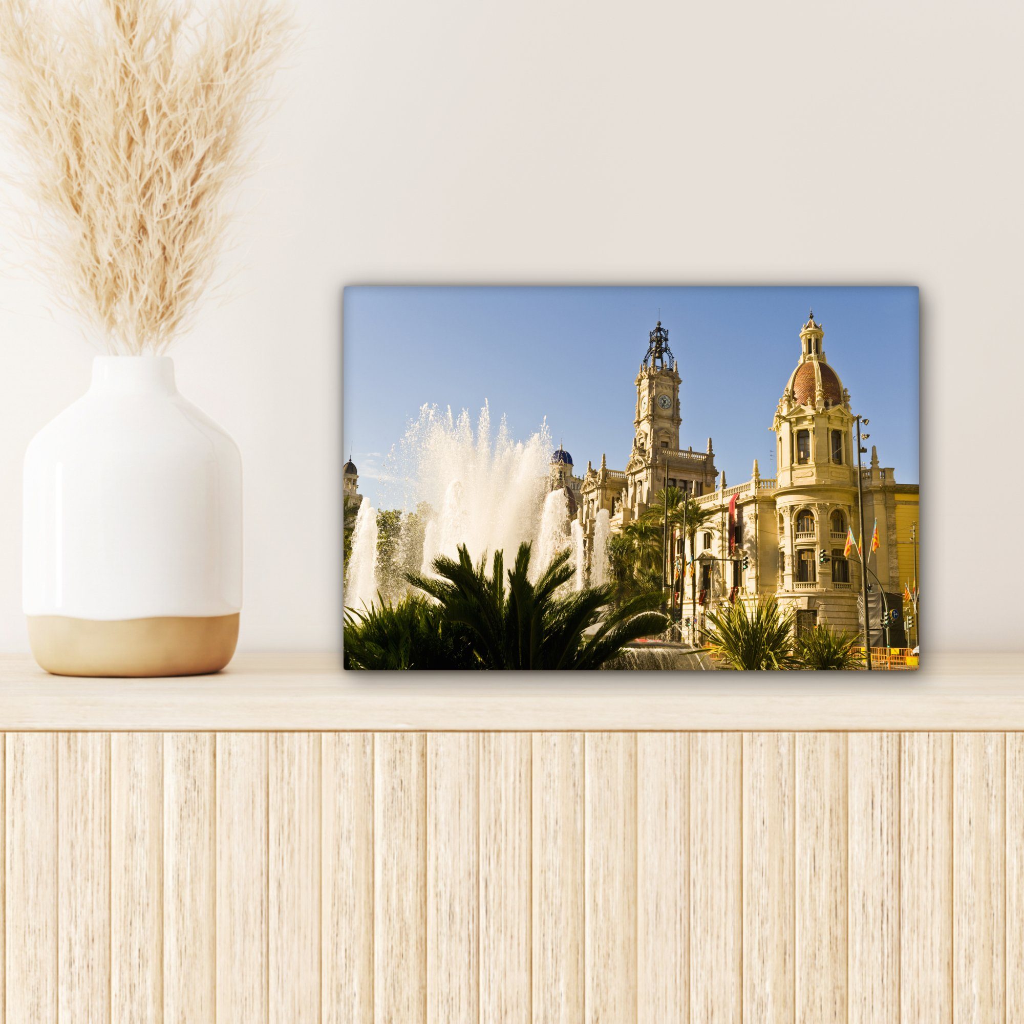 (1 Architektur Wanddeko, Aufhängefertig, St), - OneMillionCanvasses® Wandbild Valencia Leinwandbild 30x20 Stadt, cm - Leinwandbilder,