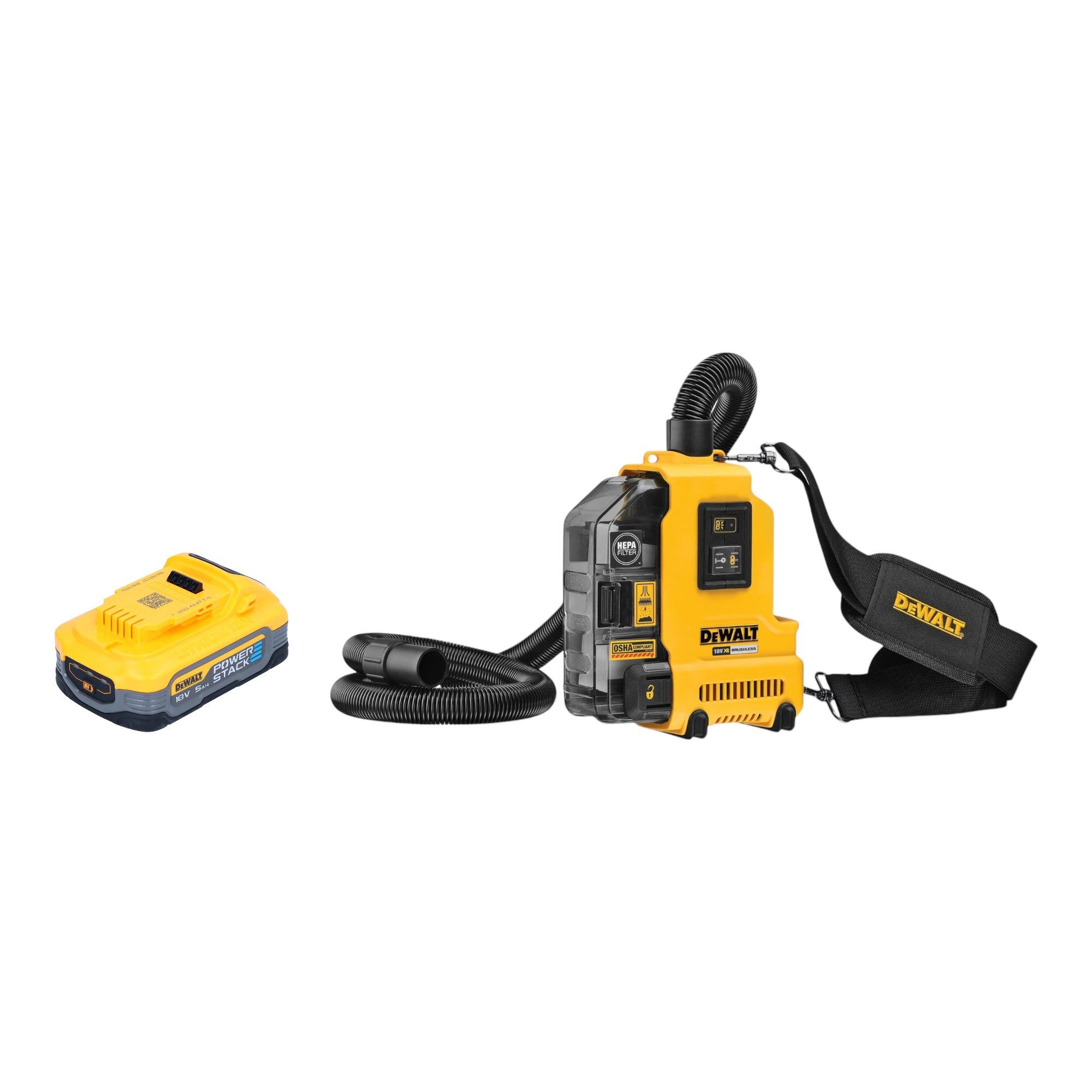 DeWalt Akku-Handstaubsauger DWH 161 N 18 V 0,21 l Brushless + 1x Powerstack Akku 5,0 Ah