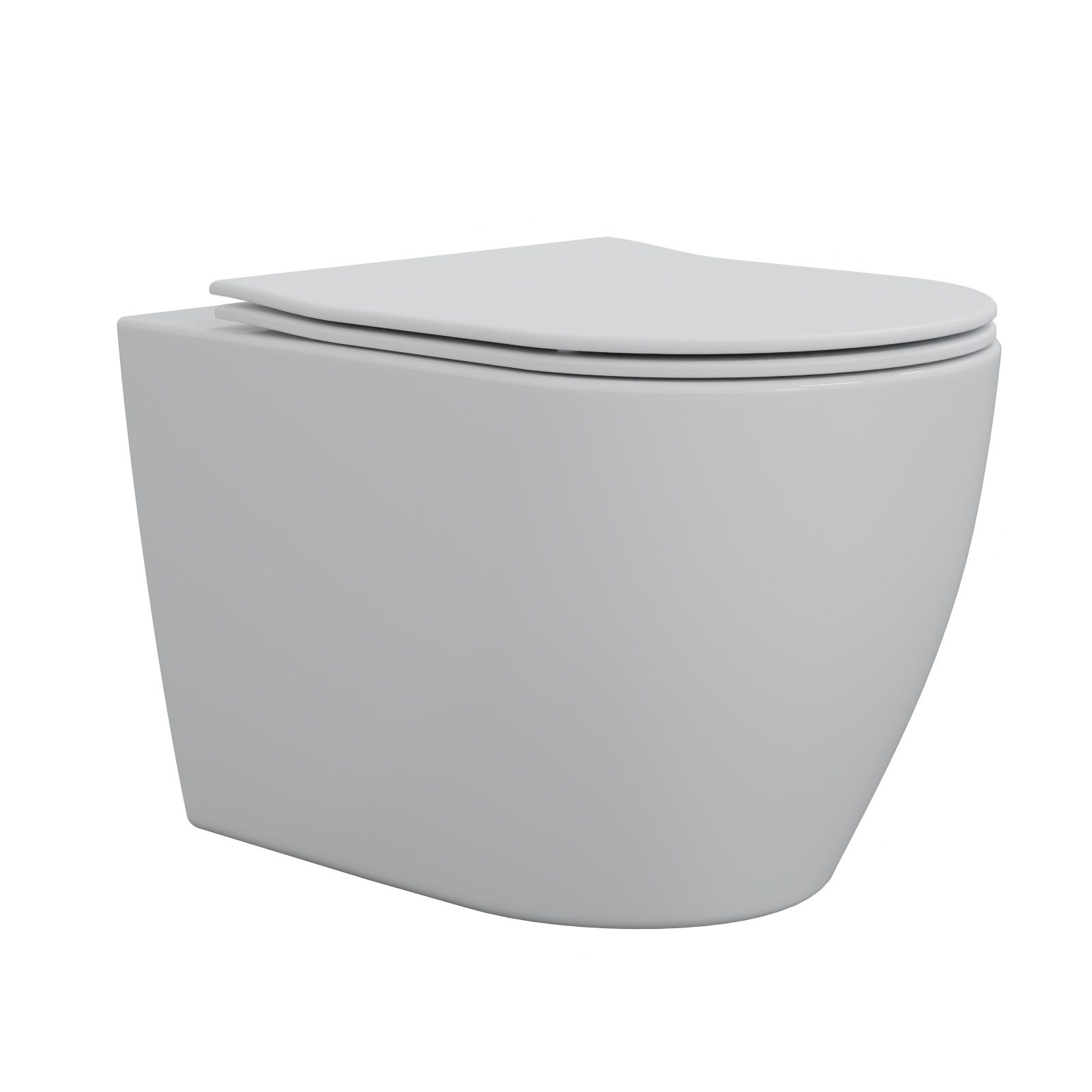 WC-Sitz HAGO24 Spülrandloses Hänge-WC Keramik weiß Toilette Klo WC-Sitz Absenk