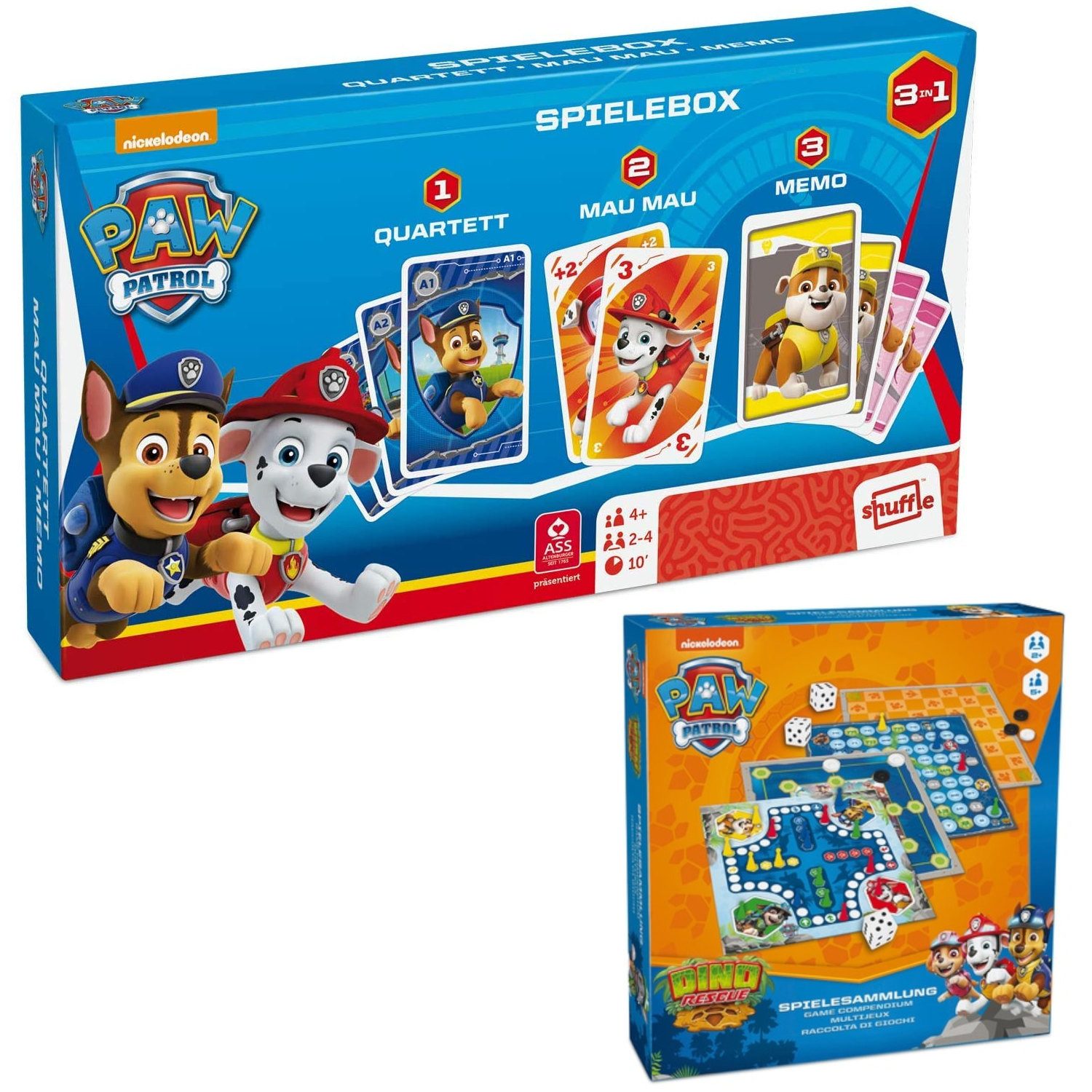 ASS Altenburger Spiel Paw Patrol Bundle: Spielesammlung + Spielebox