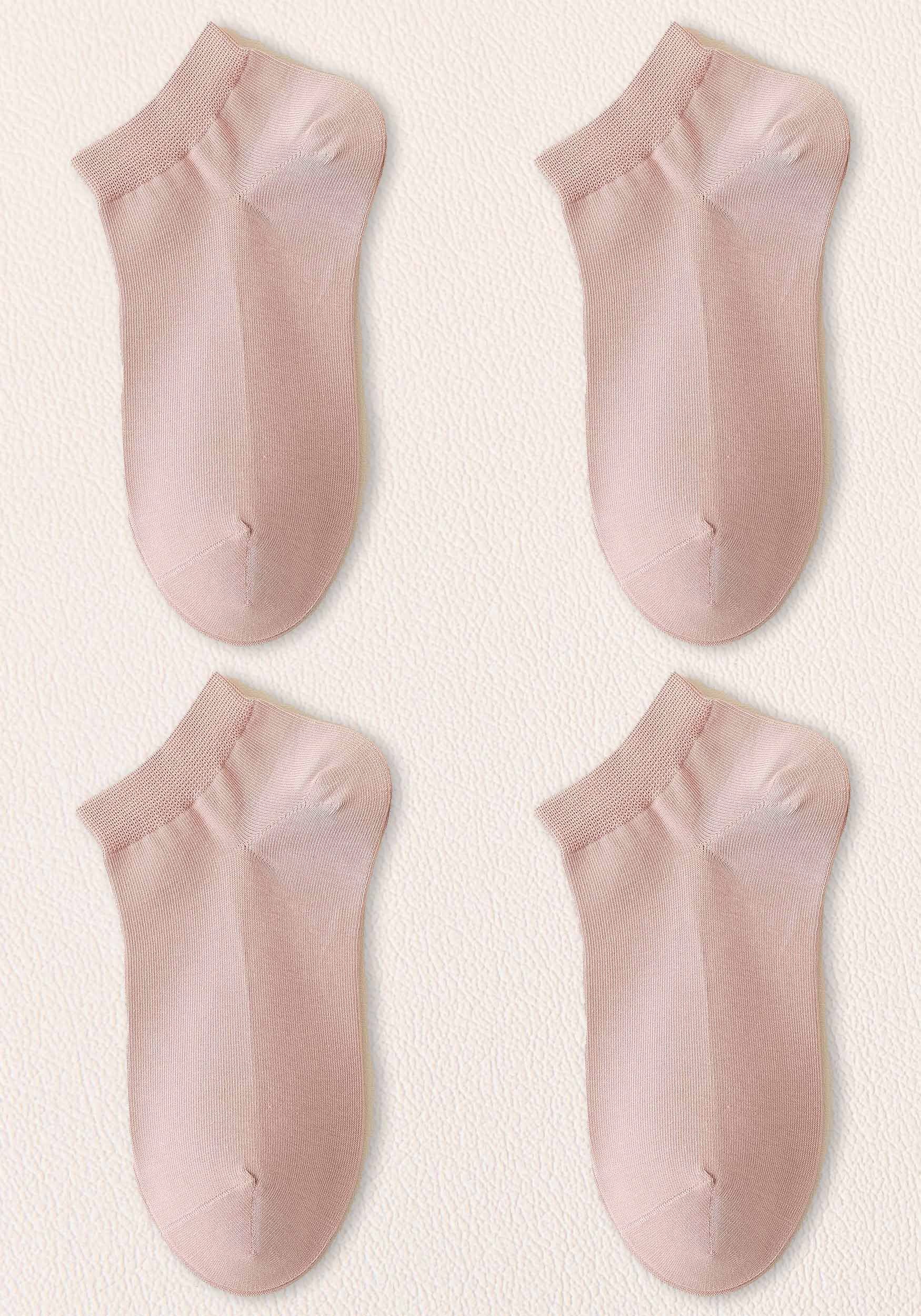 Socken– (4-Paar) Freizeitsocken Damen atmungsaktiv,lange Socken Verrutschen Rosa MAGICSHE kein Invisible haltbar, warm, bequem Sneakersocken