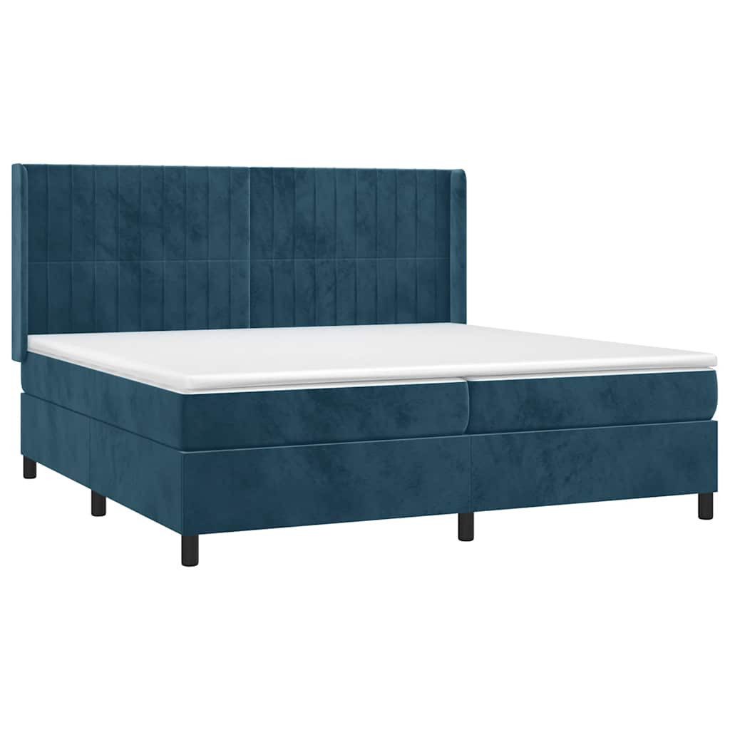 Bett Boxspringbett mit Matratze Dunkelblau 200x200 cm Samt