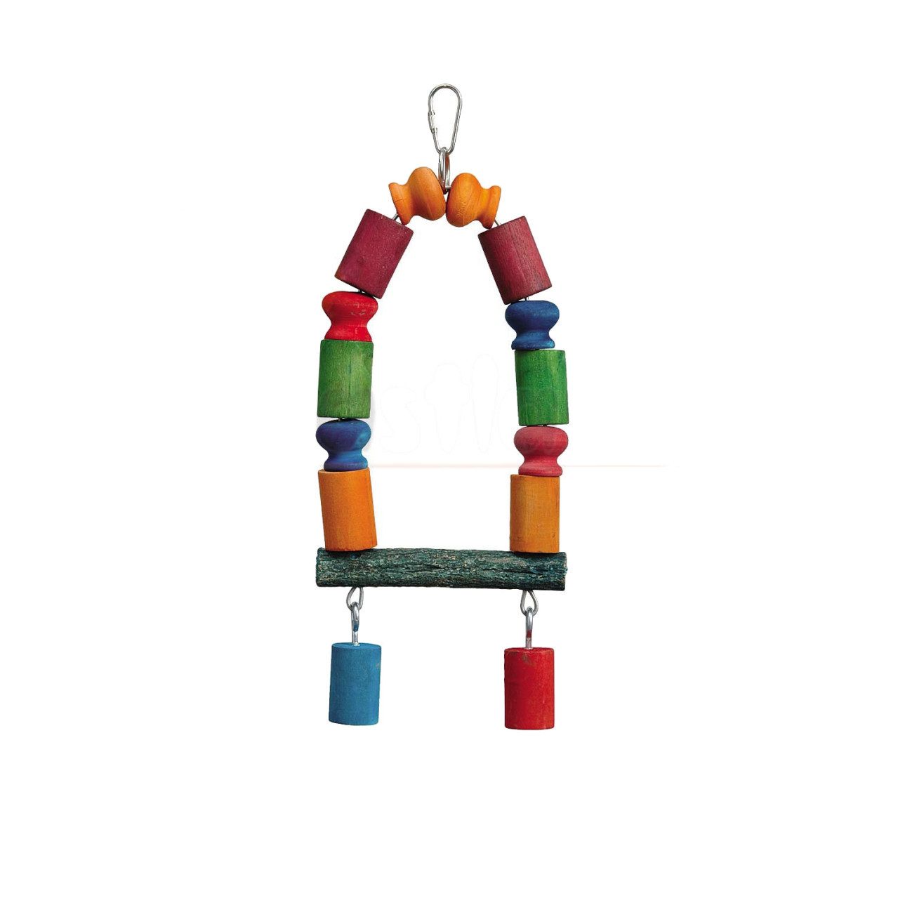 Ollesch Vogelkäfig Ollesch Vogelspielzeug 35 cm Holzbogen bunt