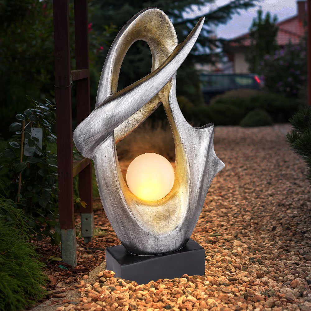 Globo Gartenleuchte, LED Solarlampe Gartendeko Skulptur mit Flammeneffekt | Alle Lampen