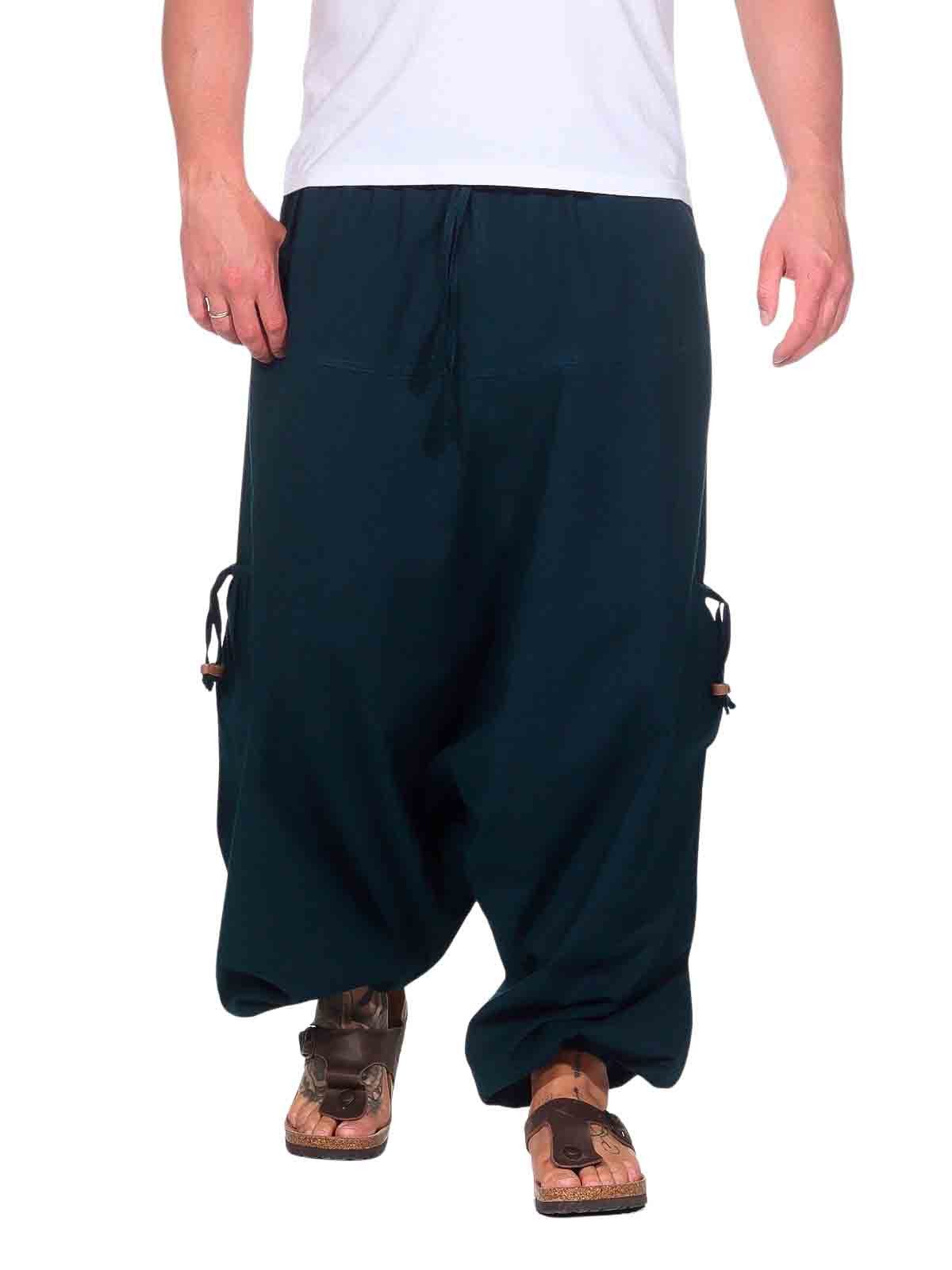 Haremshose Haremshose Herren Unisex Baumwolle – Goa Hose mit Taschen Aladinhose