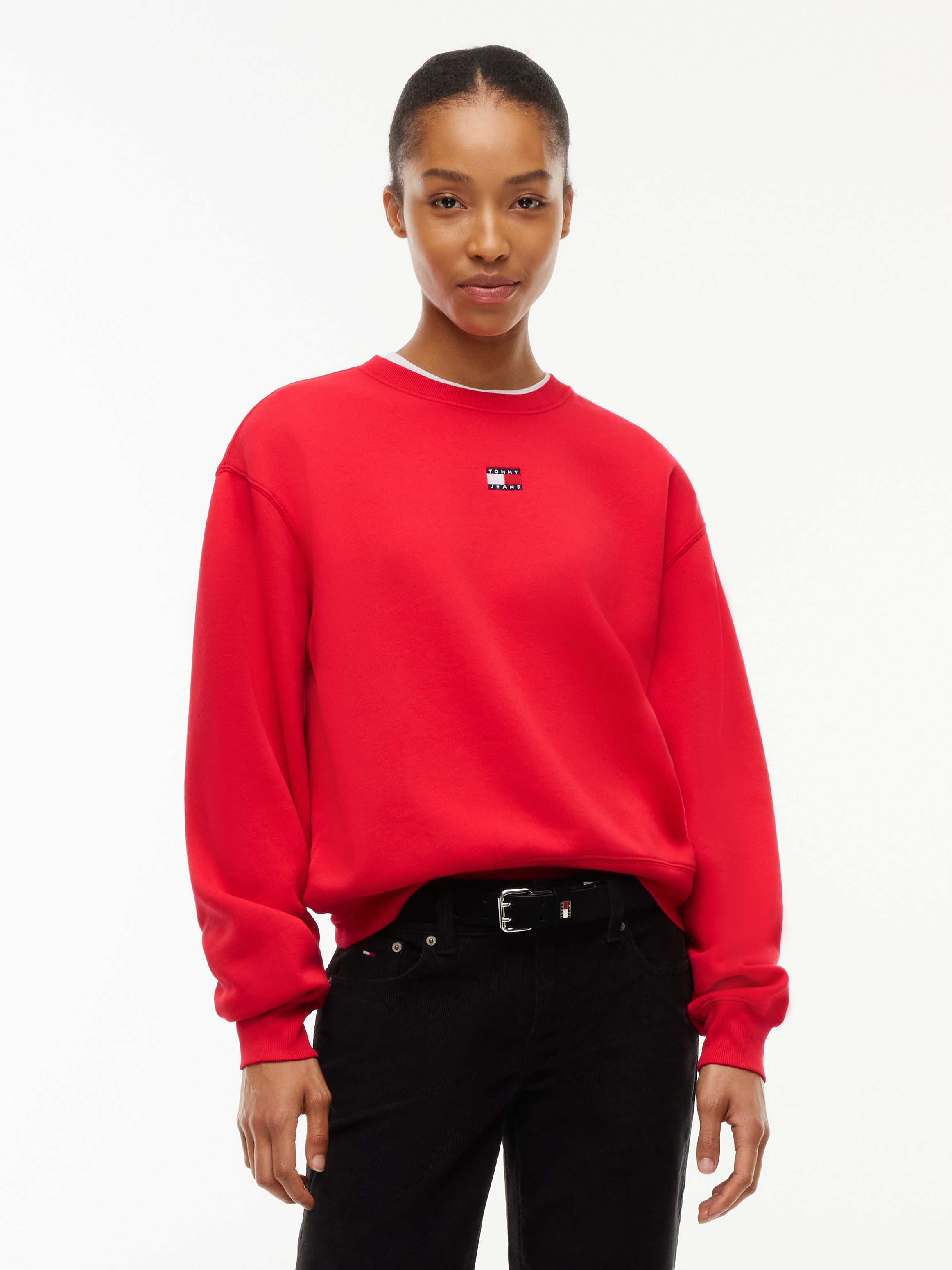 Tommy Jeans Sweatshirt TJW BADGE CREW EXT Baumwollmischung