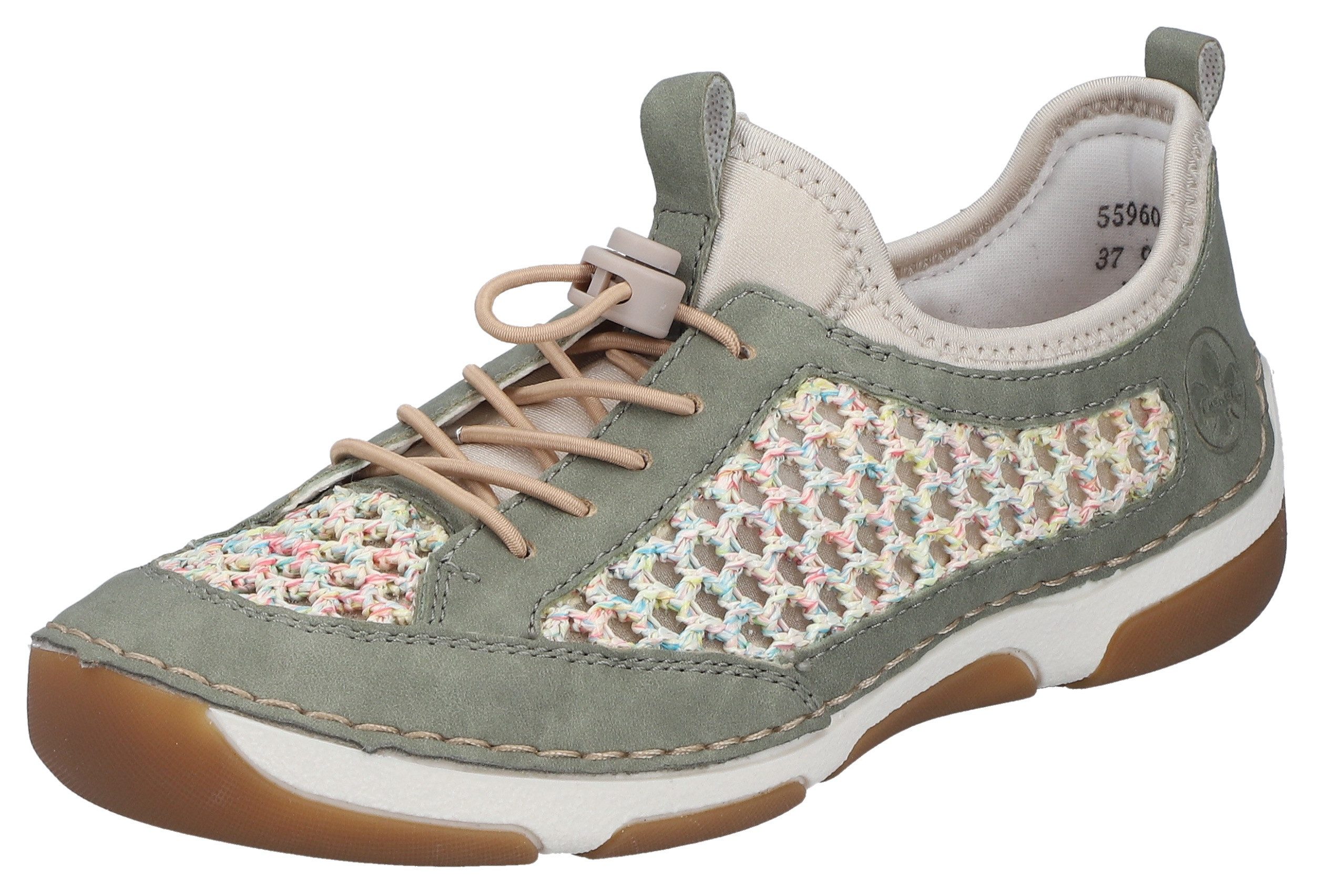 Rieker Slip-On Sneaker Slipper, Freizeitsneaker, Halbschuh mit Schnellverschluss