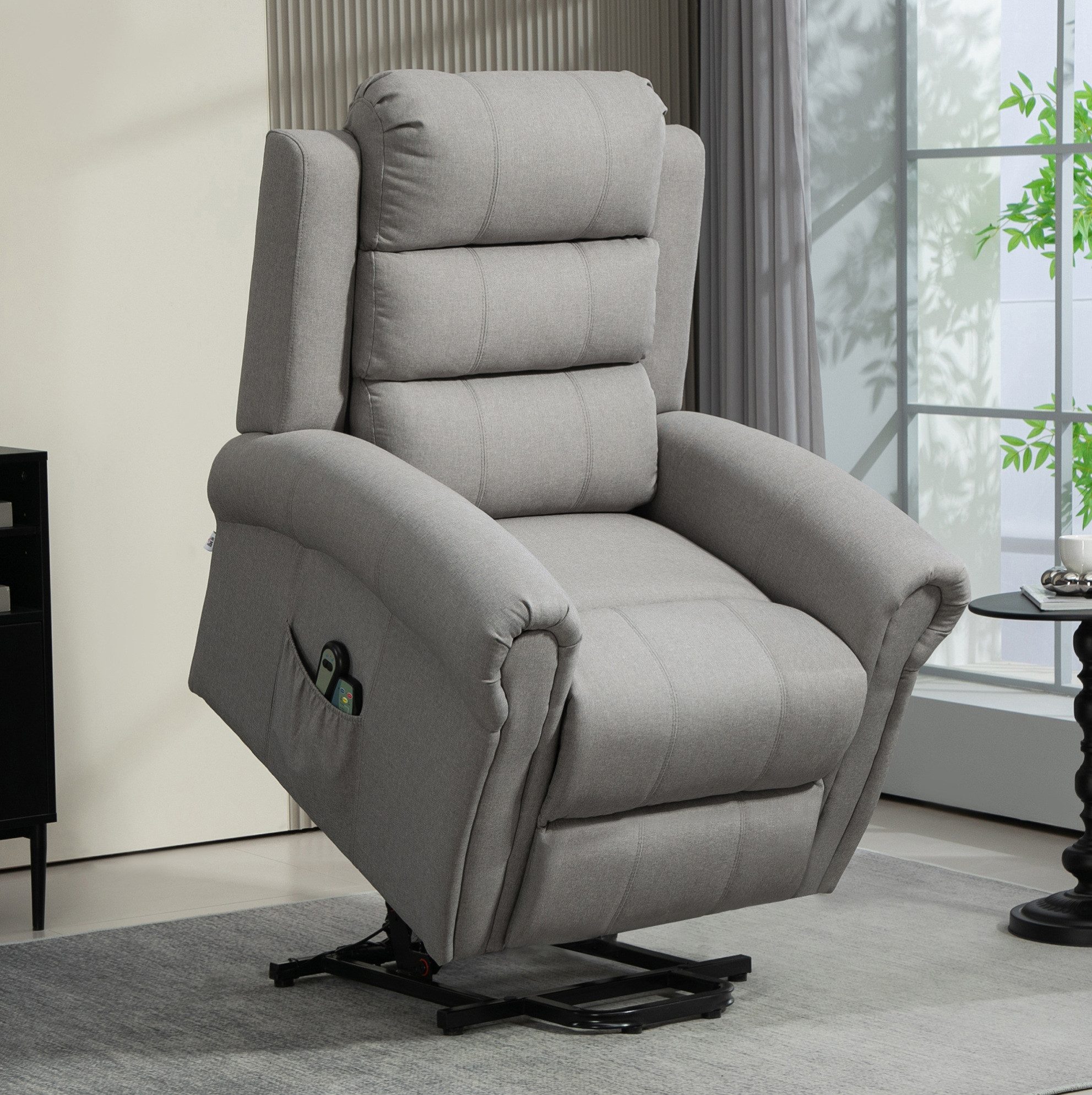 OKWISH Massagesessel Fernsehsessel mit elektrischer Aufstehhilfe und Relaxfunktion (Packung, 1-St., Relaxsessel für Wohnzimmer oder Schlafzimmer, elektrisch verstellbar), Massagesessel mit Heizfunktion und Taschenfederkern, komfortabel