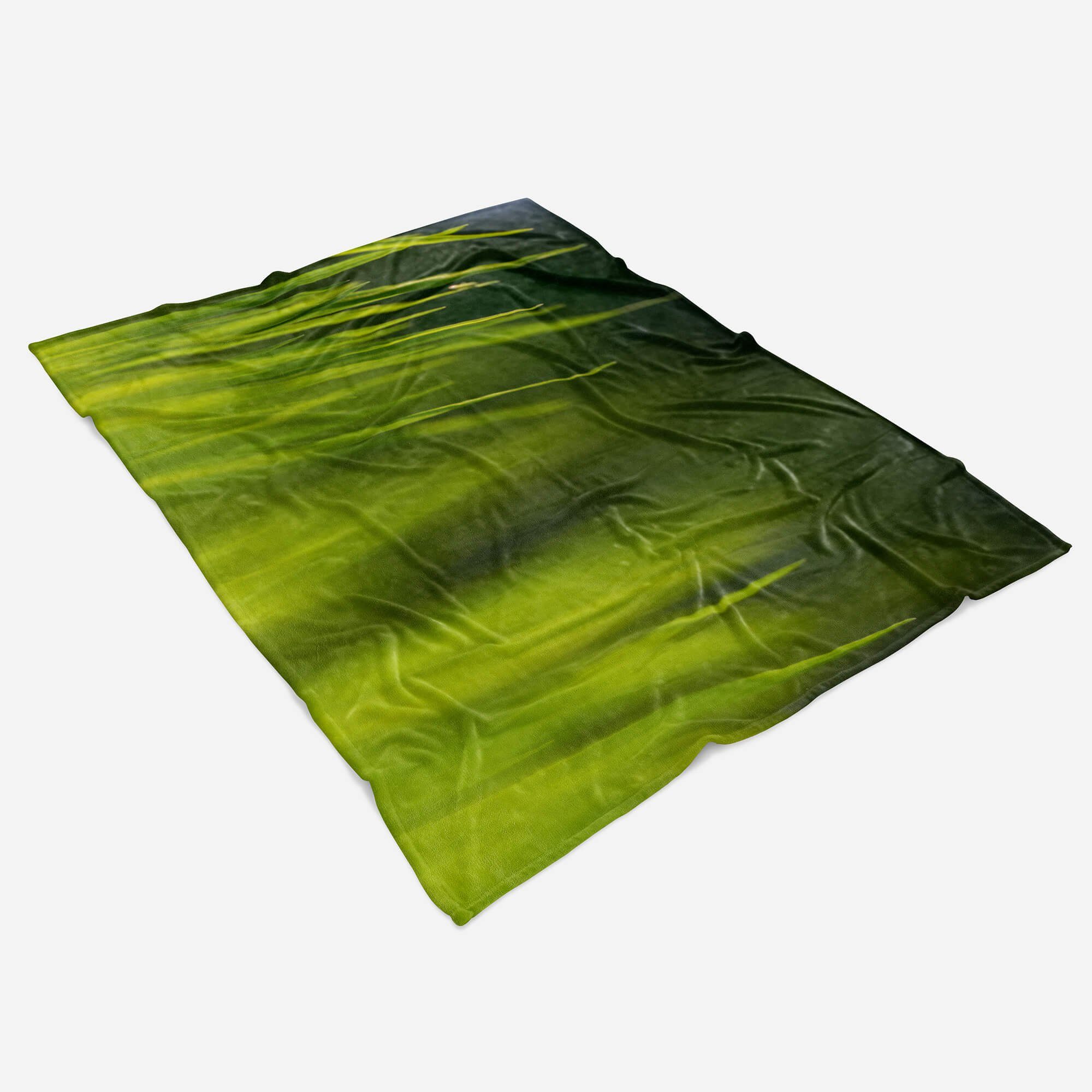 Handtücher Art Baumwolle-Polyester-Mix Grü, Handtuch mit Strandhandtuch (1-St), Grashalme Kuscheldecke Handtuch Gras Fotomotiv Saunatuch Sinus