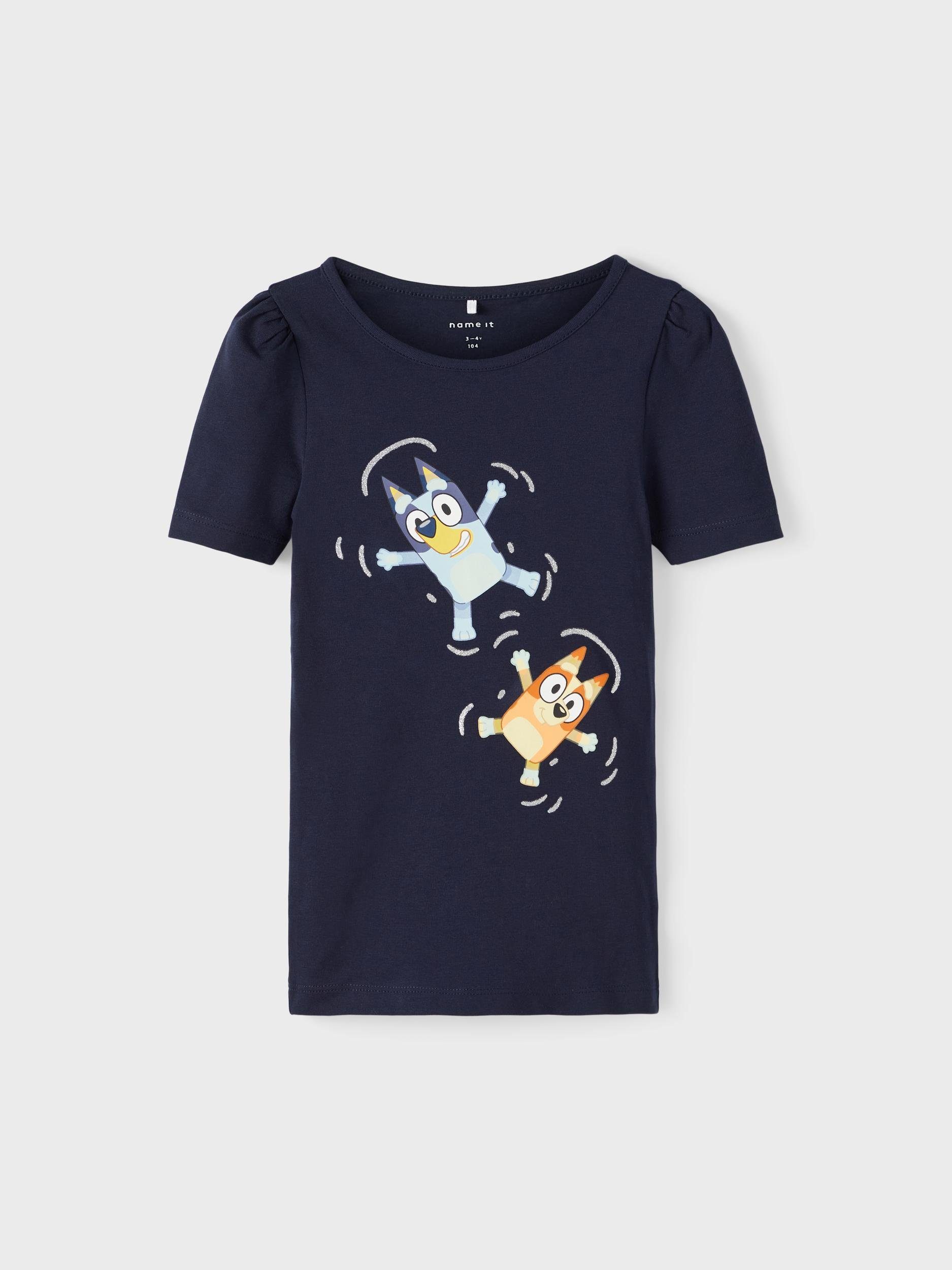 Print Kurzarm-Shirt mit T-Shirt Name (1-tlg) Mädchen Dark mit Sapphire lizensiertem Print It
