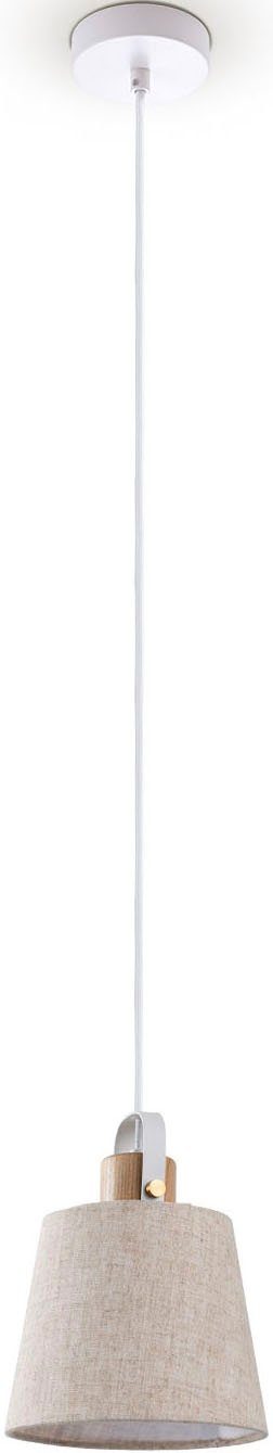 Paco Home Pendelleuchte MARTA, ohne Leuchtmittel, Wohnzimmer Stoffschirm Esszimmer E27 Industrial Design Kabel 1,5m