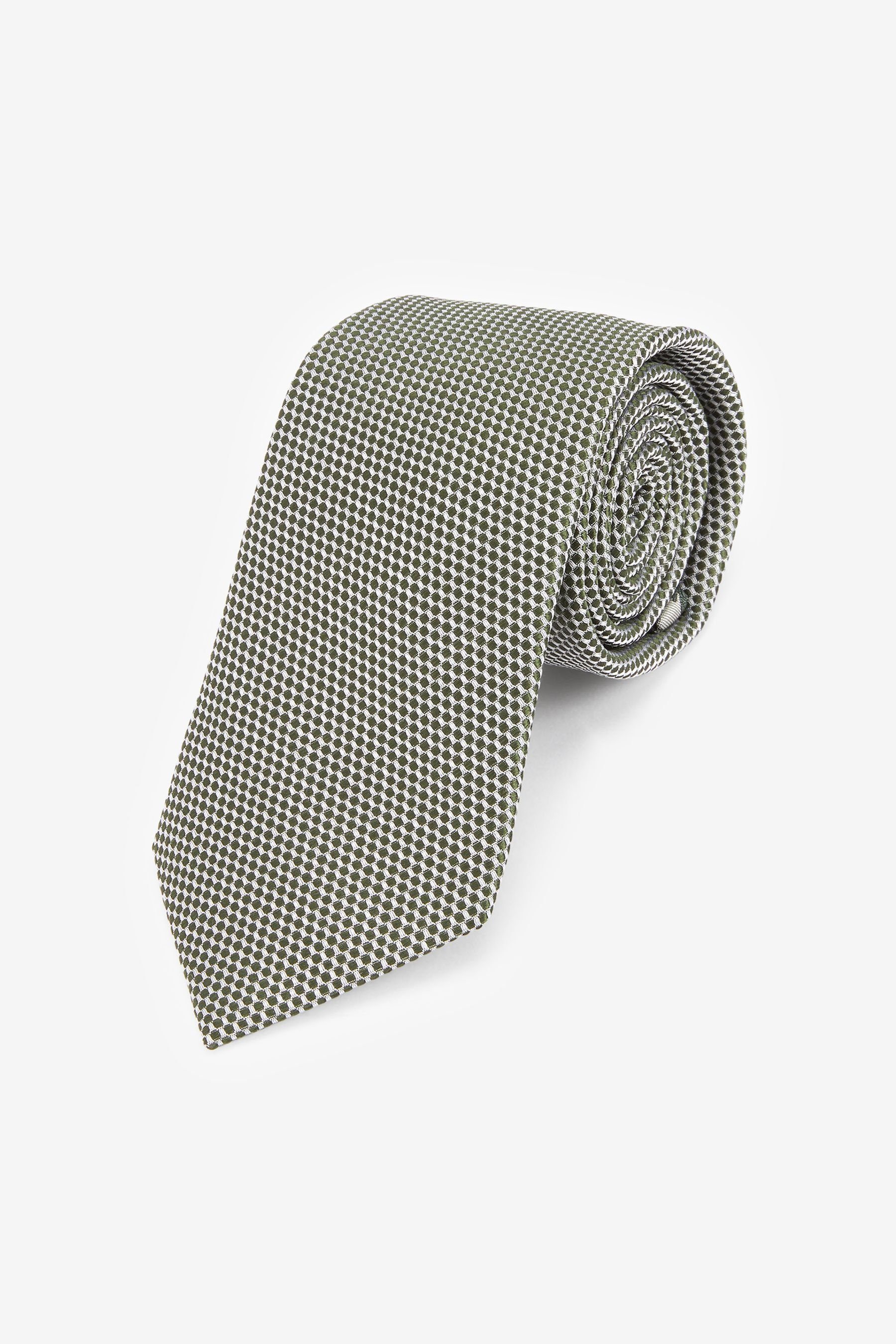 Seidenkrawatte Strukturierte Sage Krawatte (1-St) Green Next