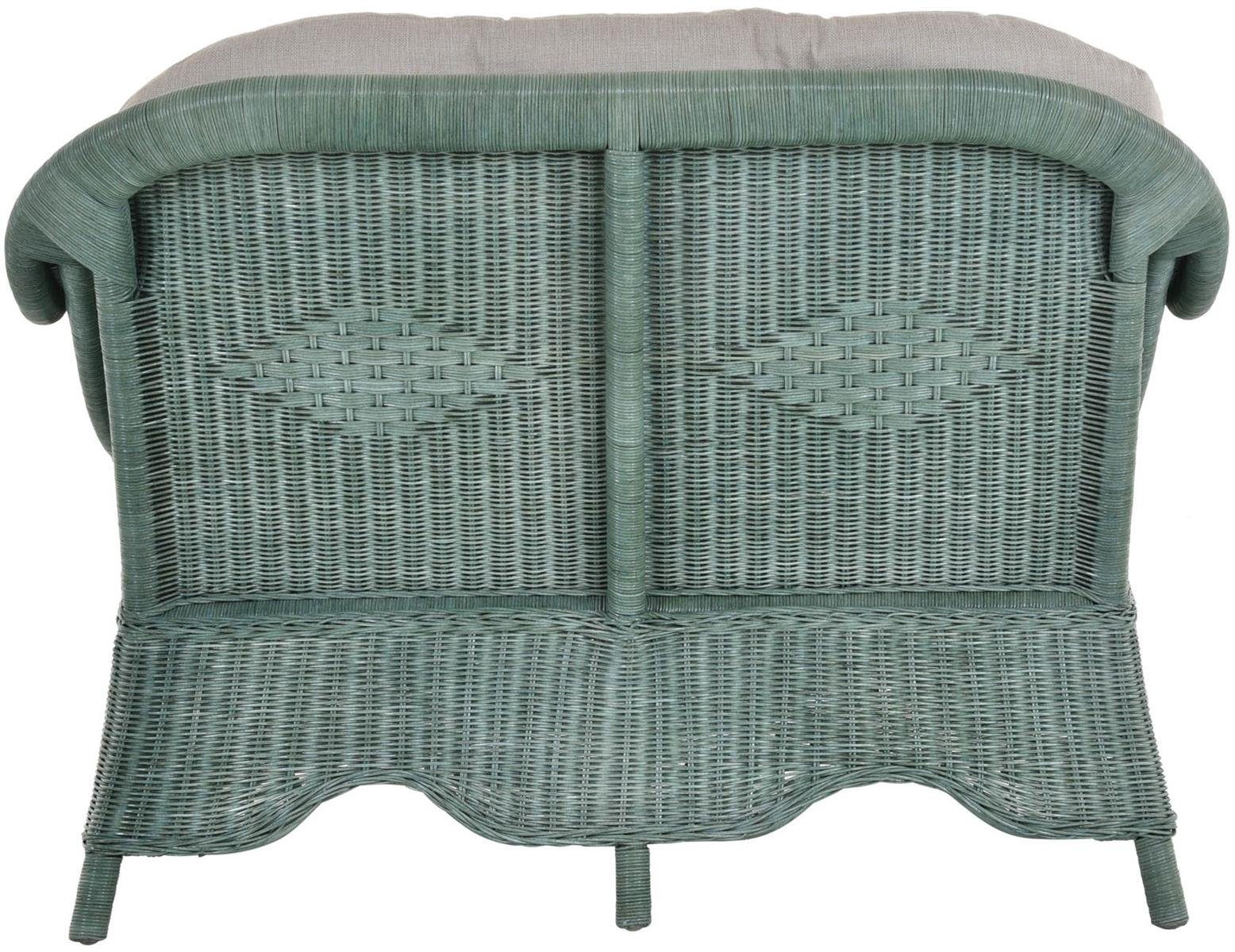 Rattan Natur Rattanmöbel Grün Loungesofa 2-Sitzer-Sofa Wintergarten Krines Rattansofa Home Couch