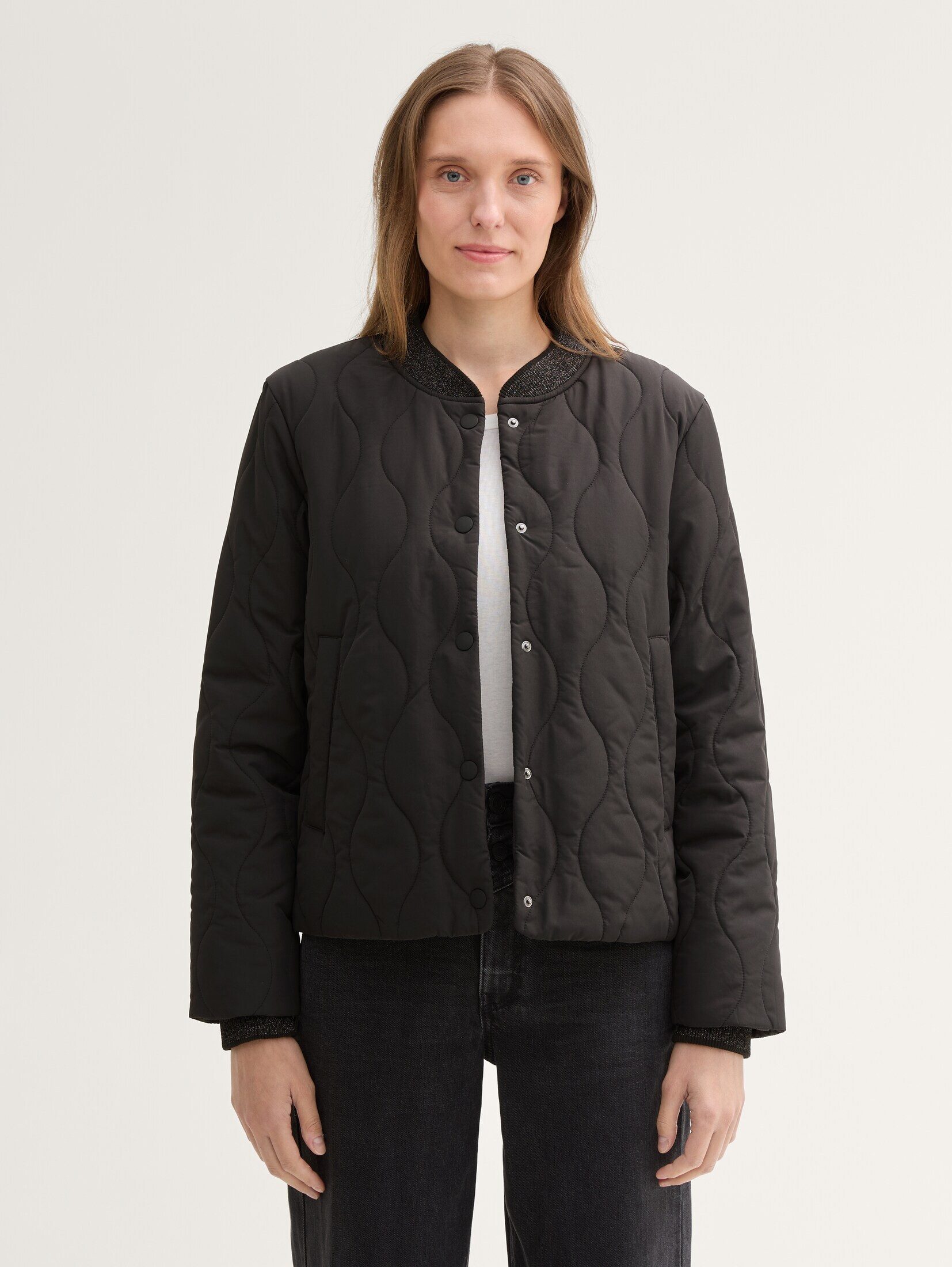 TOM TAILOR Steppjacke Stepp-Bomberjacke mit Glitzer-Details mit Glitzer Details
