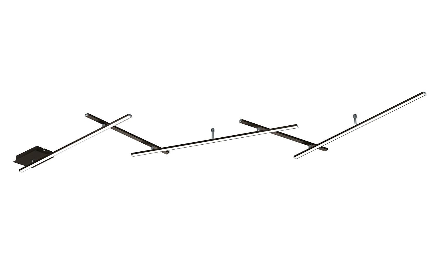TRIO Leuchten LED Deckenleuchte INDIRA, Schwarz, B 245 x T 50 cm, Dimmfunkt günstig online kaufen