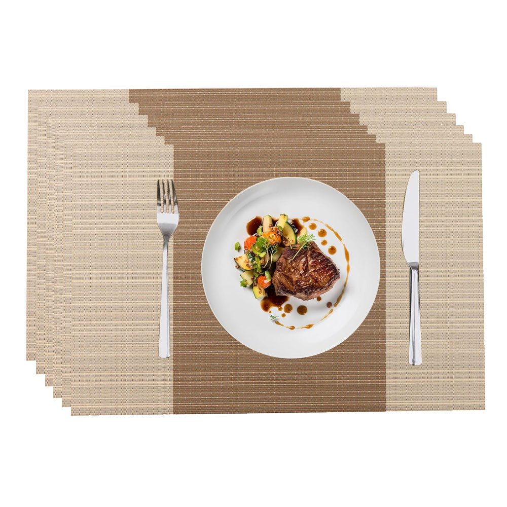 TUWENA Platzset 6er Set Platzsets rutschfest PVC, Platzdeckchen für Zuhause Restaurant