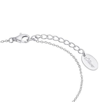 s.Oliver Silberarmband für Damen, 925 Sterling Silber, Glas, Kreuz (Armband, 1-tlg)