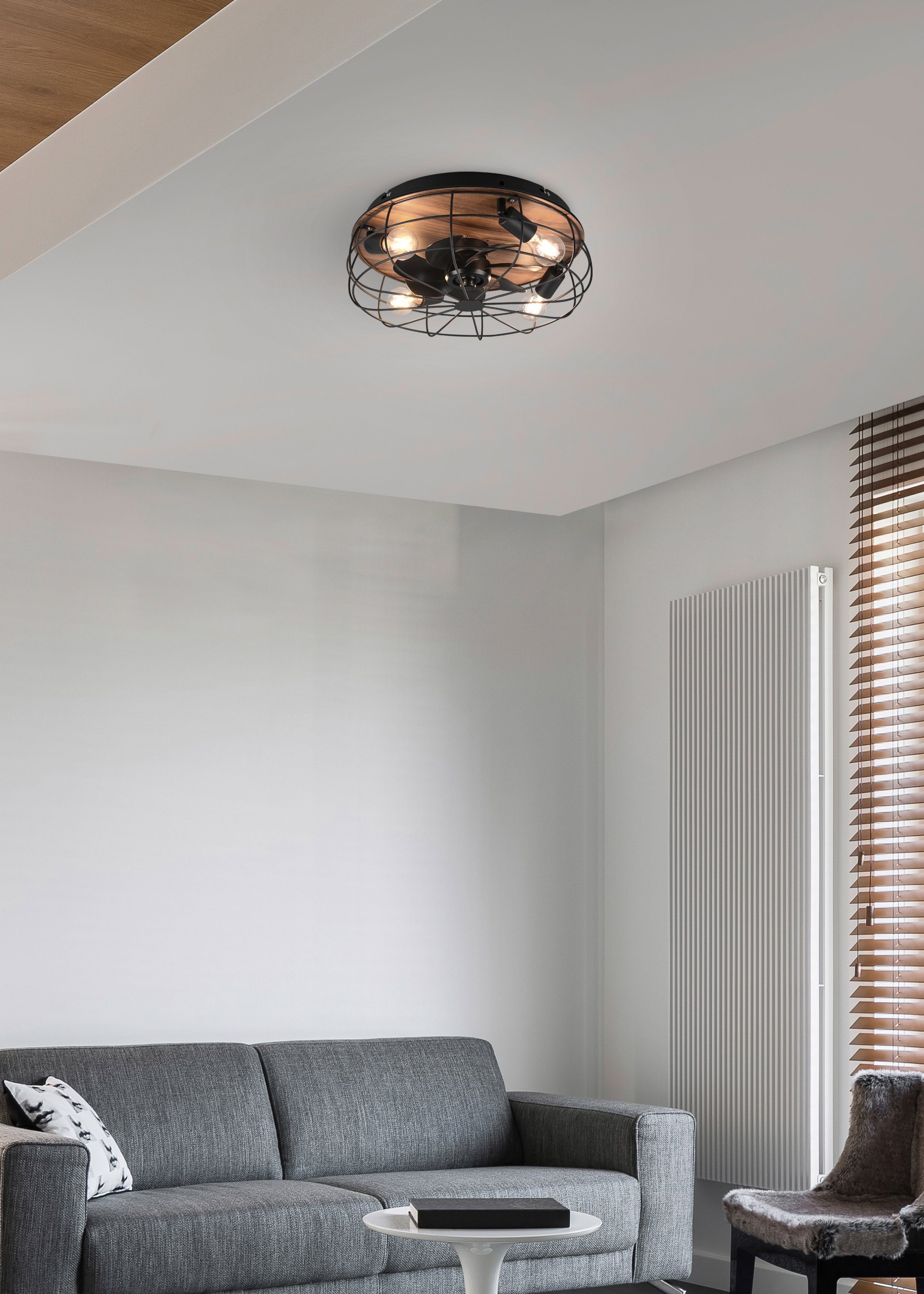 Reality Leuchten Deckenleuchte Trondheim Deckenventilator, Timerfunktion, V günstig online kaufen