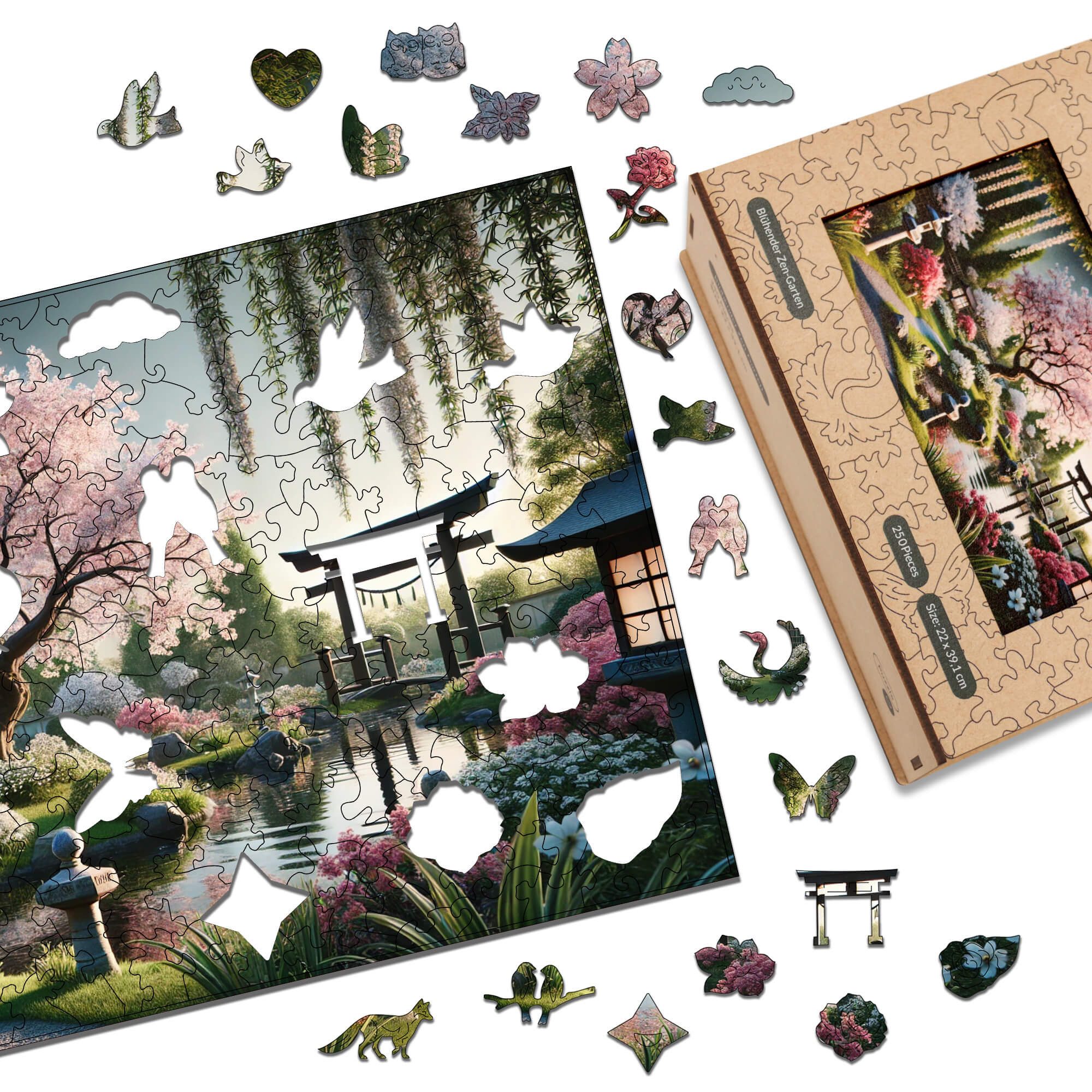 MagicHolz Puzzle Blühender Zen-Garten Holzpuzzle (2D), 250 Puzzleteile