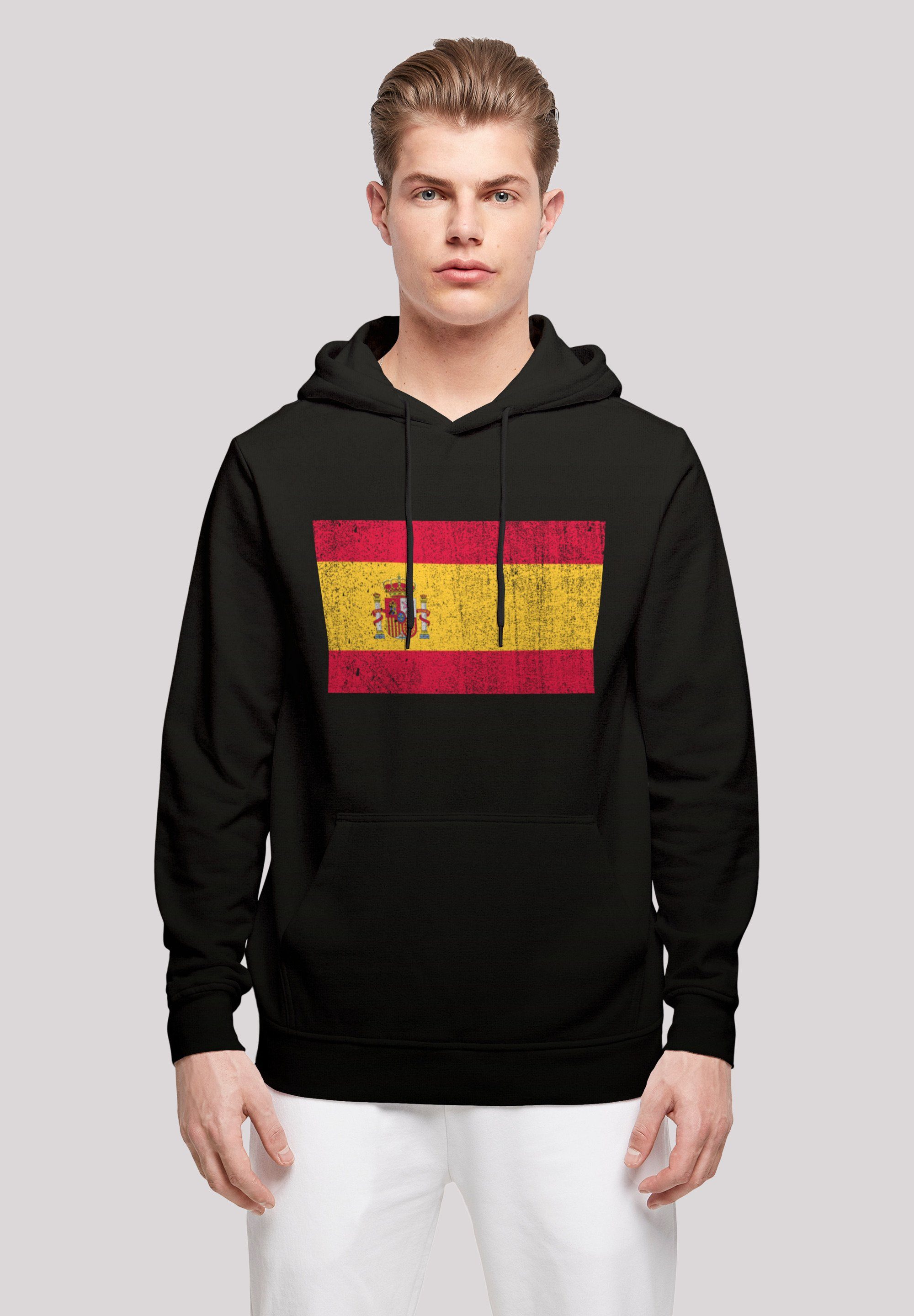 F4NT4STIC Kapuzenpullover Spain Spanien Flagge distressed Print,  Verstellbare Kapuze und geräumige Kängurutasche