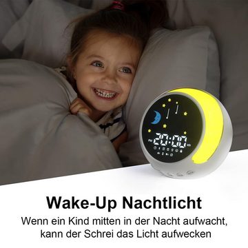 DOPWii Glockenwecker Kinderwecker, dimmbarer Wecker mit Touch-Nachtlicht, DIY-Aufnahme-Weckerton, Bluetooth-Lautsprecher