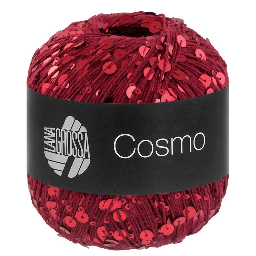 LANA GROSSA COSMO Häkelwolle, 260 m (Beilaufgarn aus Baumwolle mit großen und kleinen Pailletten), 100 g