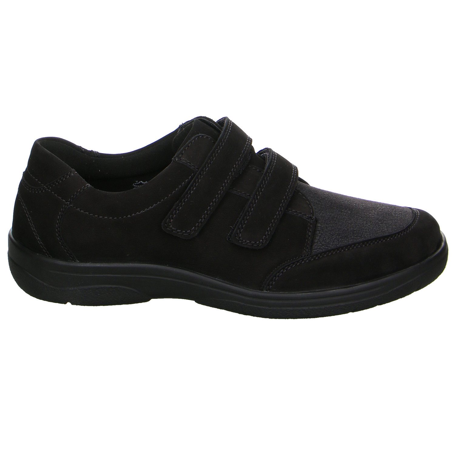 Waldläufer Nubuk Comfort Slipper schwarz Klettschuh