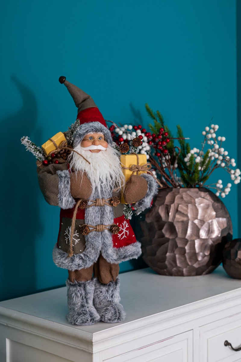 Wohnando Dekofigur Weihnachtsmann, hochwertige Santa-Figur mit Charme im Winter
