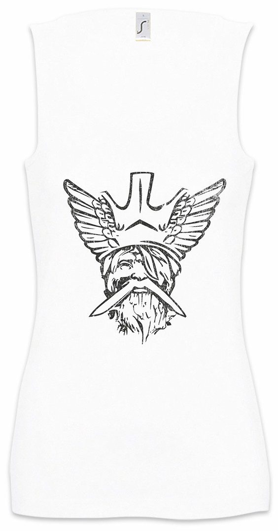 Tanktop Odhin V Ärmelloses Damen T-Shirt Odhins Wölfe Odin Wolves Paganism