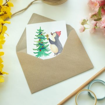 Mr. & Mrs. Panda Grußkarte Pinguin Weihnachtsbaum - Weiß - Geschenk, Winter, Glückwunschkarte, N, Einzigartige Motive