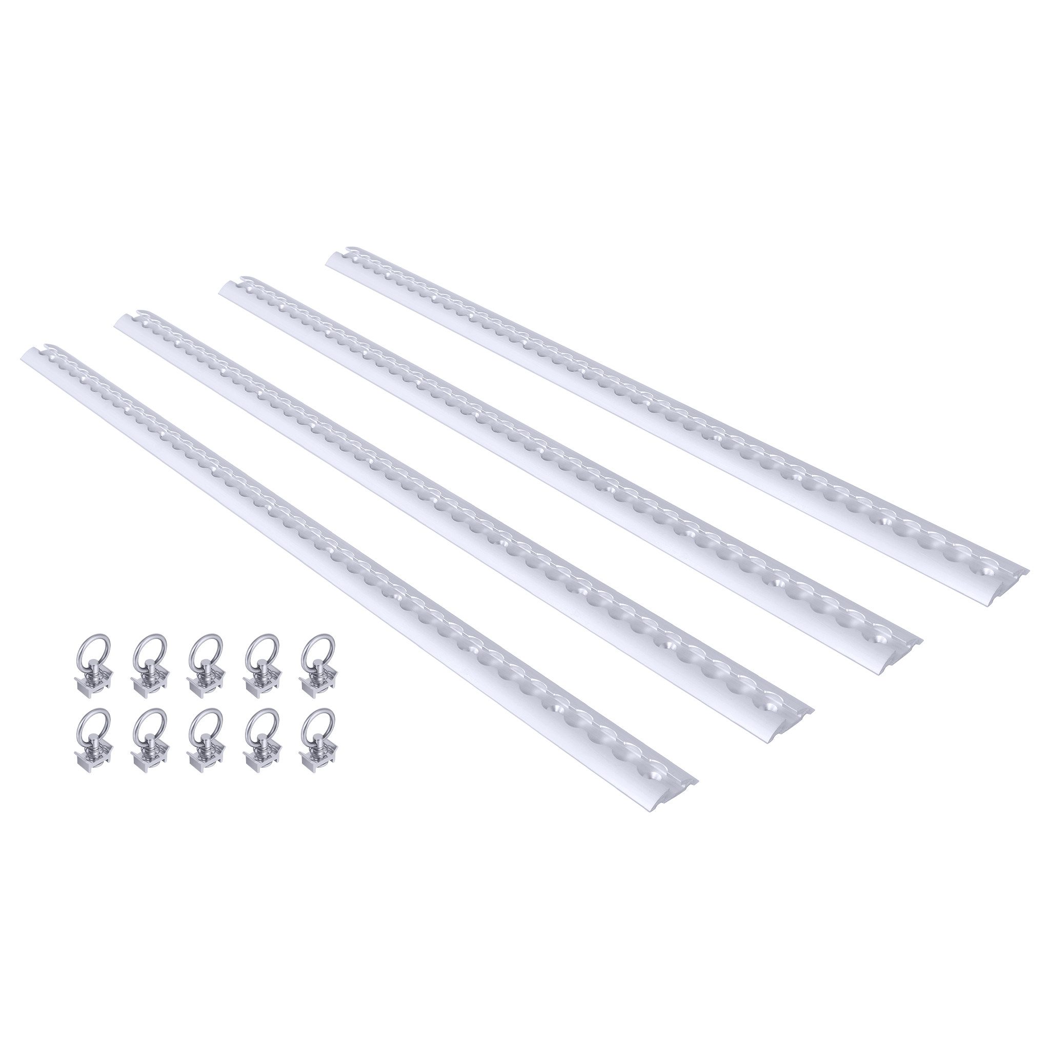 FIVMEN Spanngurt Alu Airlineschiene mit 10 Stück Fitting Set, Form Gebohrte Zurrschiene Ladungssicherung für LKWs und Wohnmobile