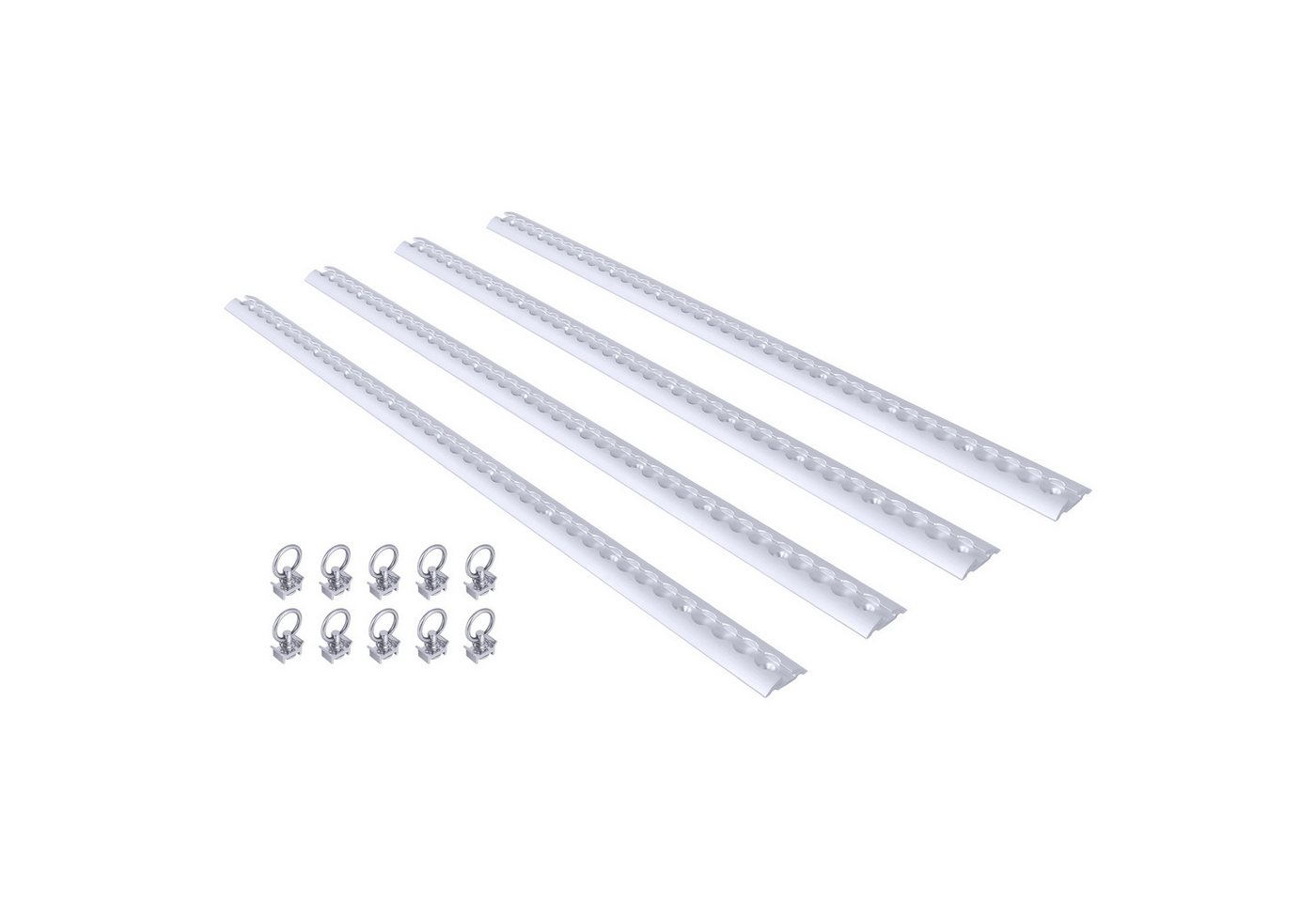 FIVMEN Spanngurt Alu Airlineschiene mit 10 Stück Fitting Set, Form Gebohrte Zurrschiene Ladungssicherung für LKWs und Wohnmobile
