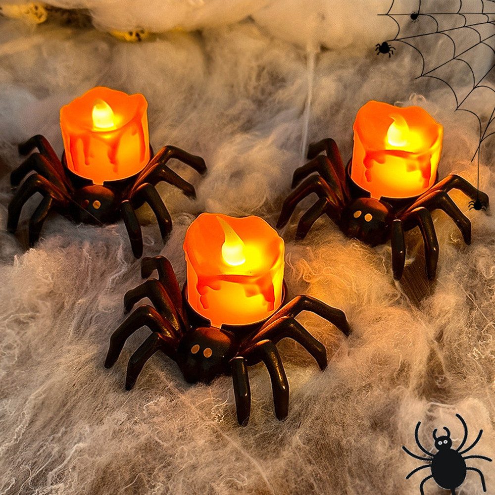 MUPOO LED-Kerze Halloween Nachtlicht Свечиlicht,Kerze Lampe,Battery (1-tlg), Halloween Spinne Свечиlicht,Halloween Lampe Lichter Dekoration