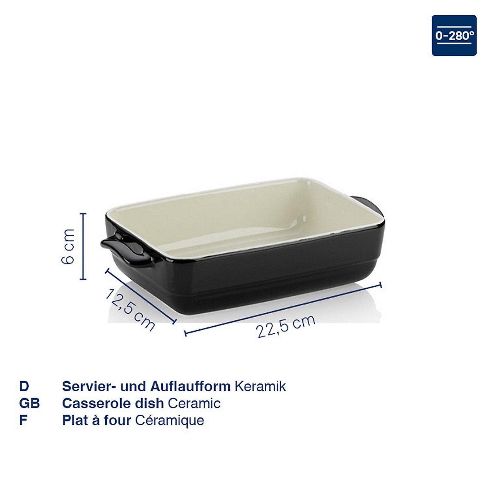 kela Auflaufform Malin, Keramik, nutzbar bis zu 280°C, mikrowellengeeignet, spülmaschinengeeignet