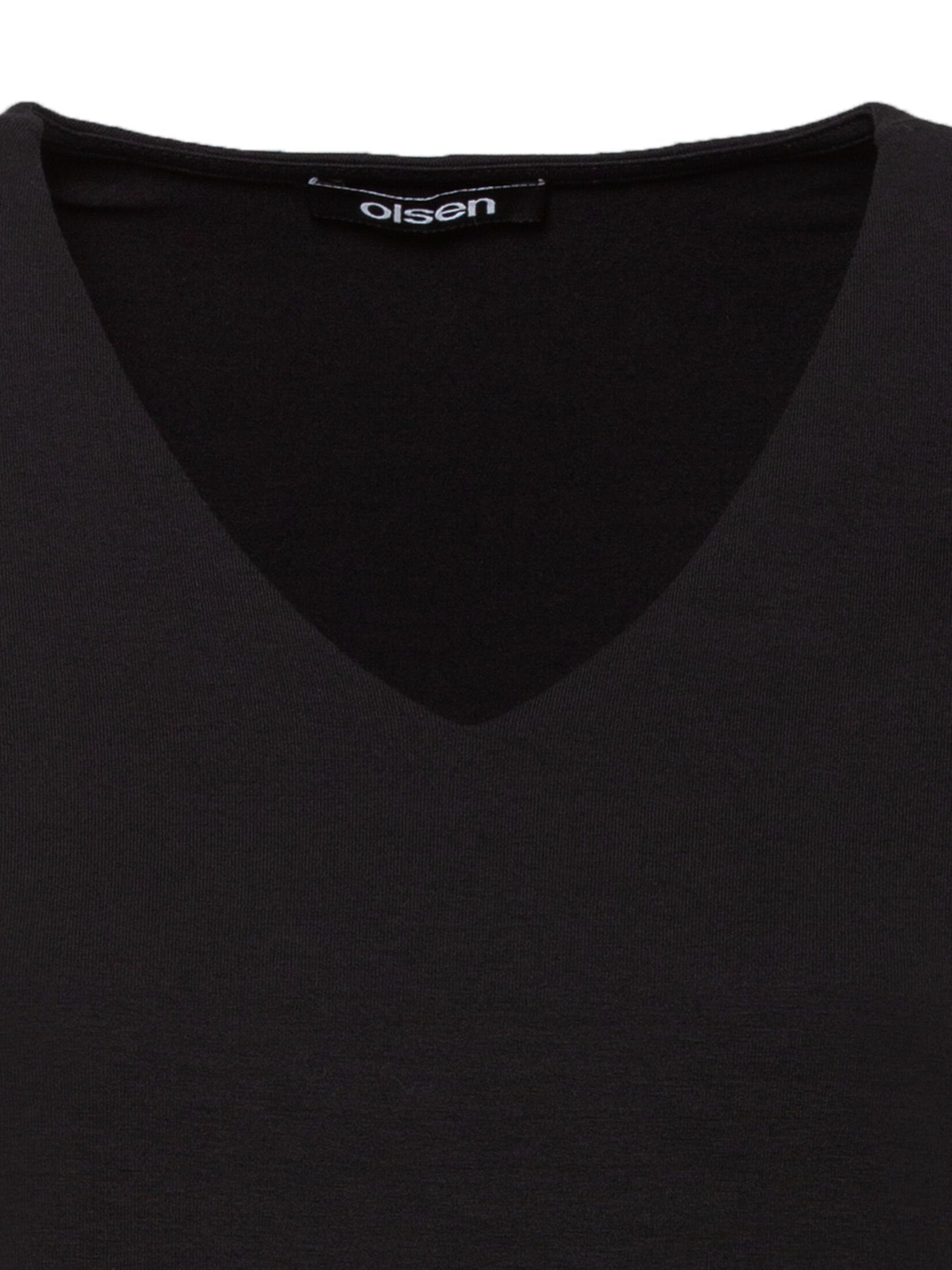 V-Shirt Uni-Look Olsen im Black