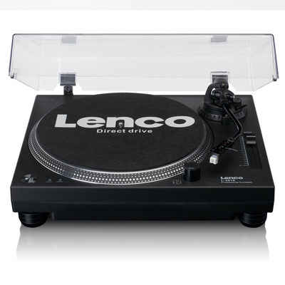Lenco L-3818BK Plattenspieler (elektrisch, USB & Phone-Vorverstärker, 33/45 U/min inkl. Staubschutz)
