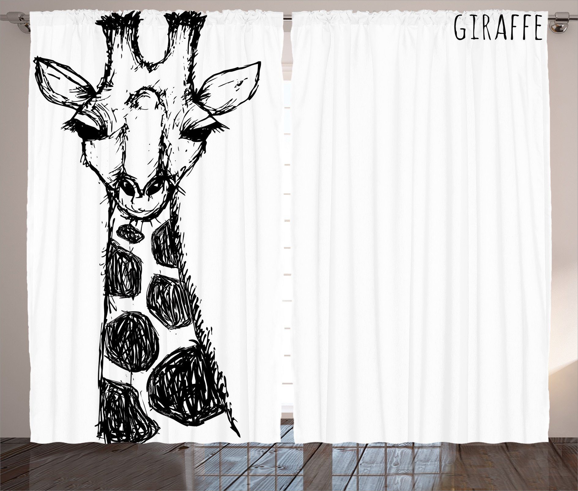 Schlafzimmer afrikanisch Safari Schlaufen Vorhang Gardine Giraffe mit Haken, und Abakuhaus, Kräuselband