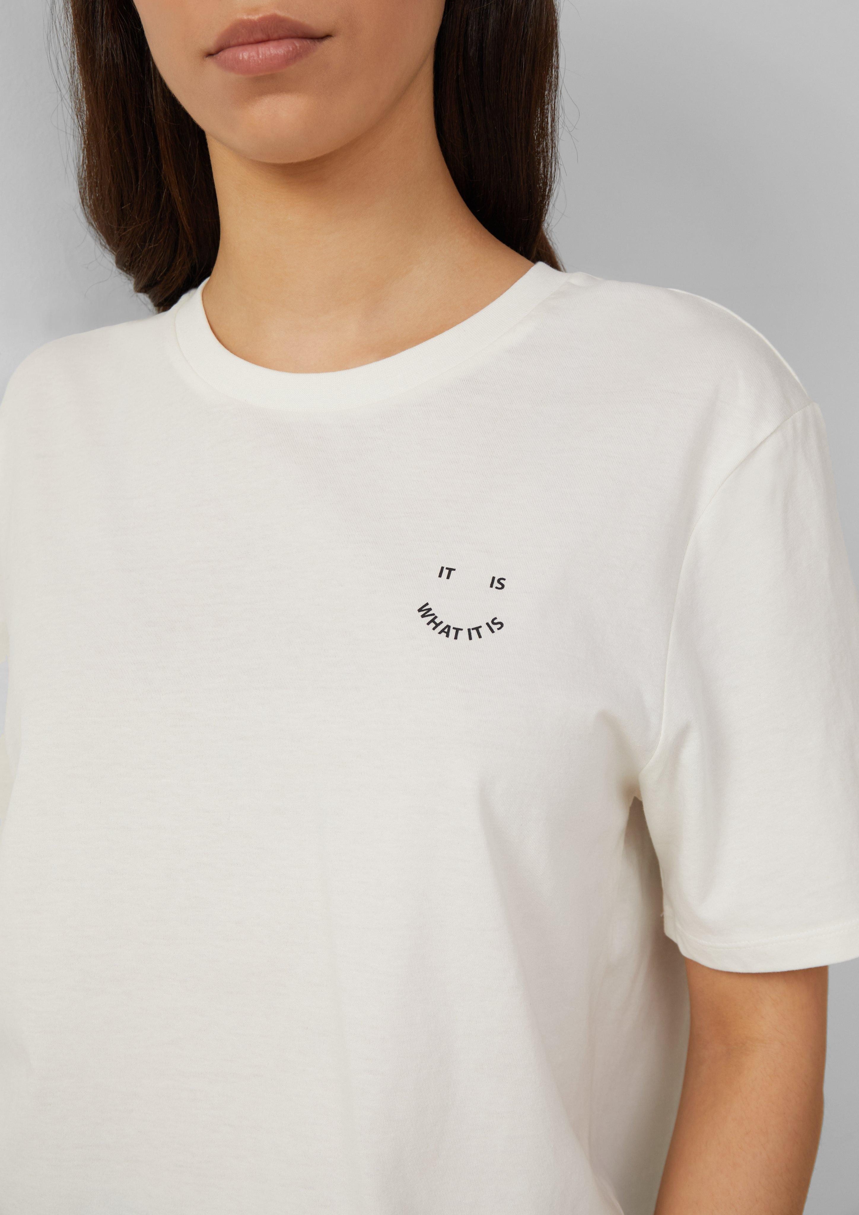 QS Kurzarmshirt Unisex T-Shirt mit Rückenprint günstig online kaufen