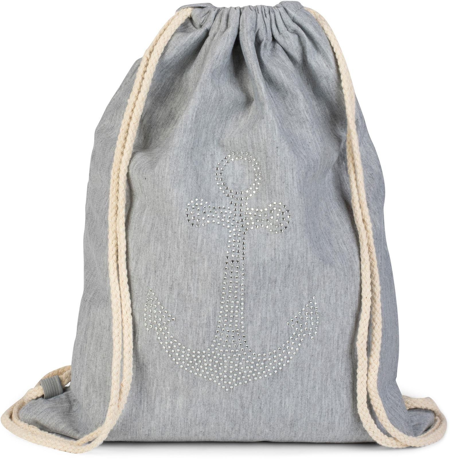 styleBREAKER Turnbeutel Turnbeutel mit Strass Anker (1-tlg)