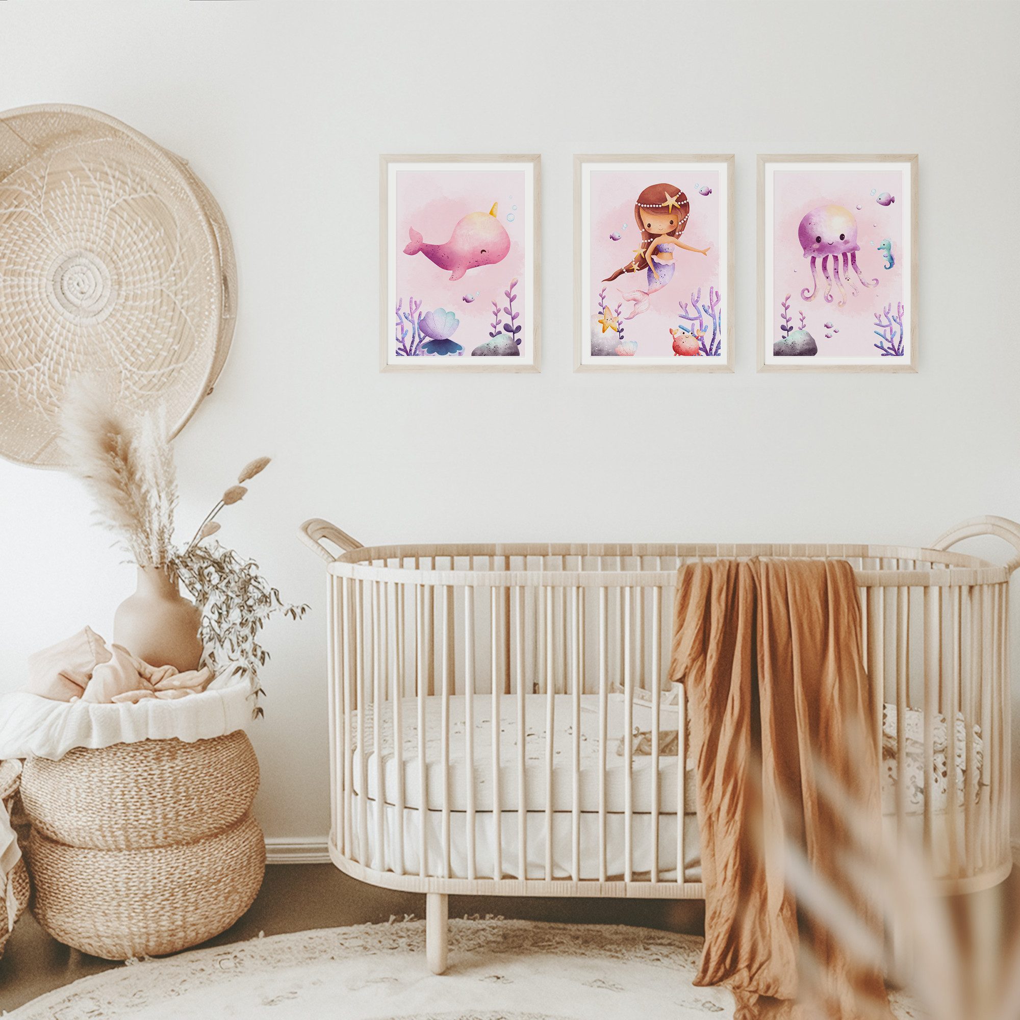 MeinBaby123® Poster Süße Meerjungfrau Kinderzimmer, Meerjungfrau, Meerjungf günstig online kaufen