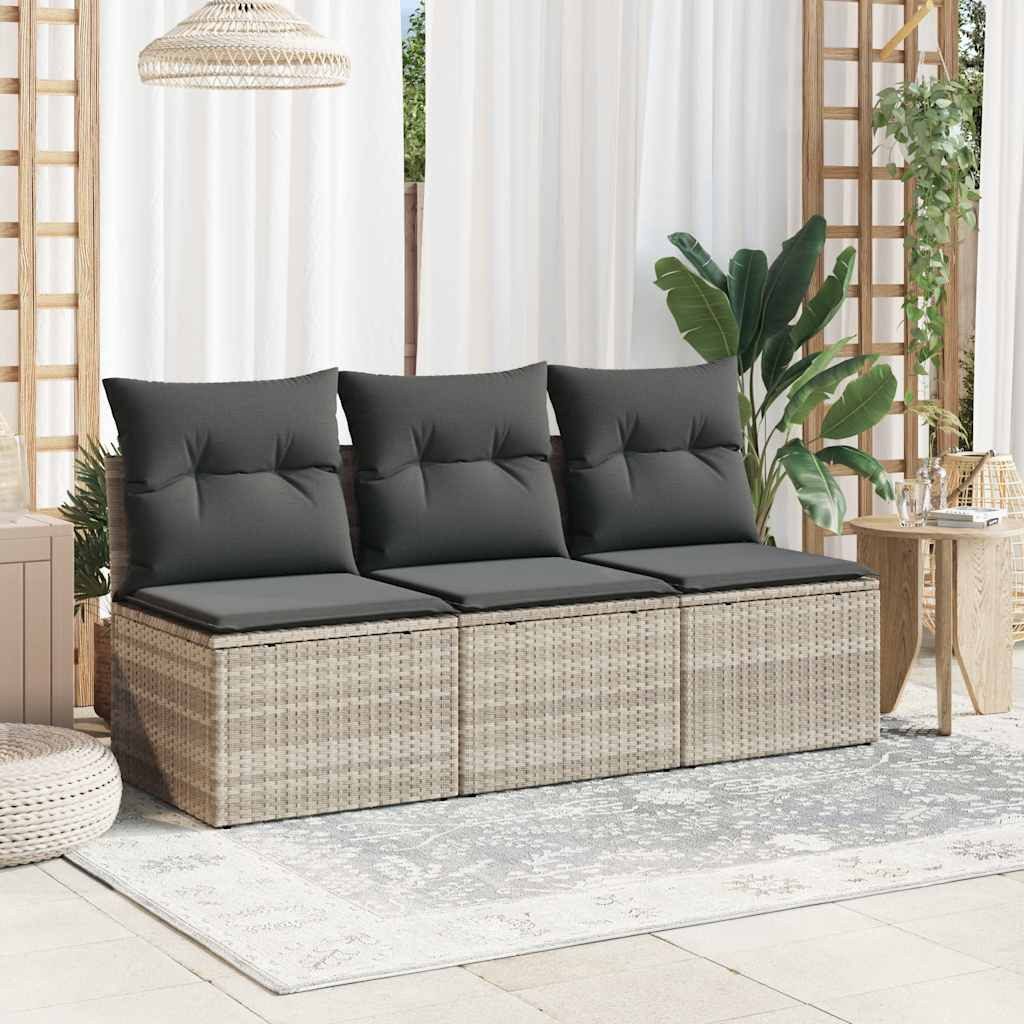vidaXL Loungesofa Gartensofa mit Kissen 3-Sitzer günstig online kaufen